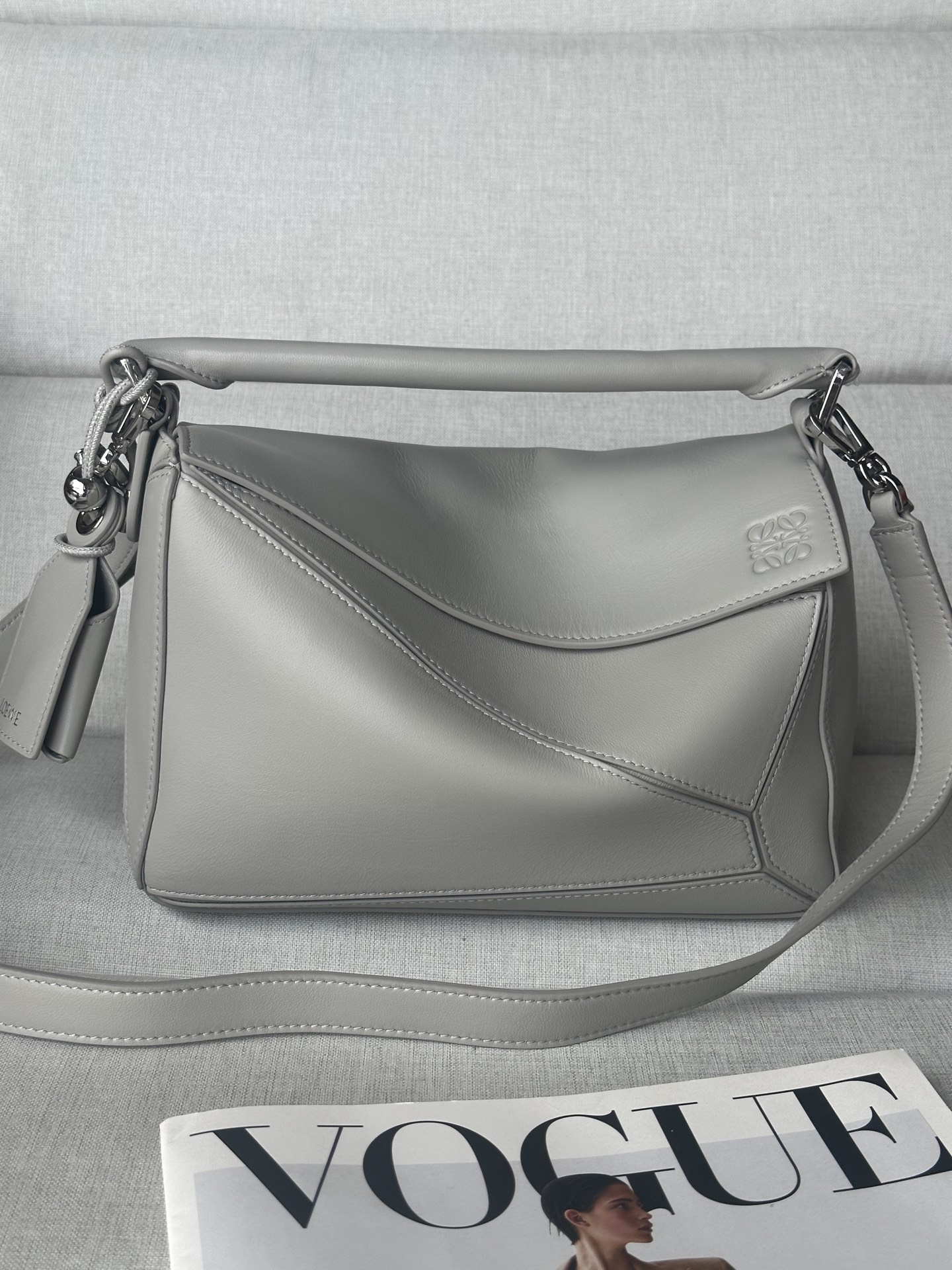 Loewe Small Puzzle Edge bag in soft grained calfskin Grey – LOEWE
