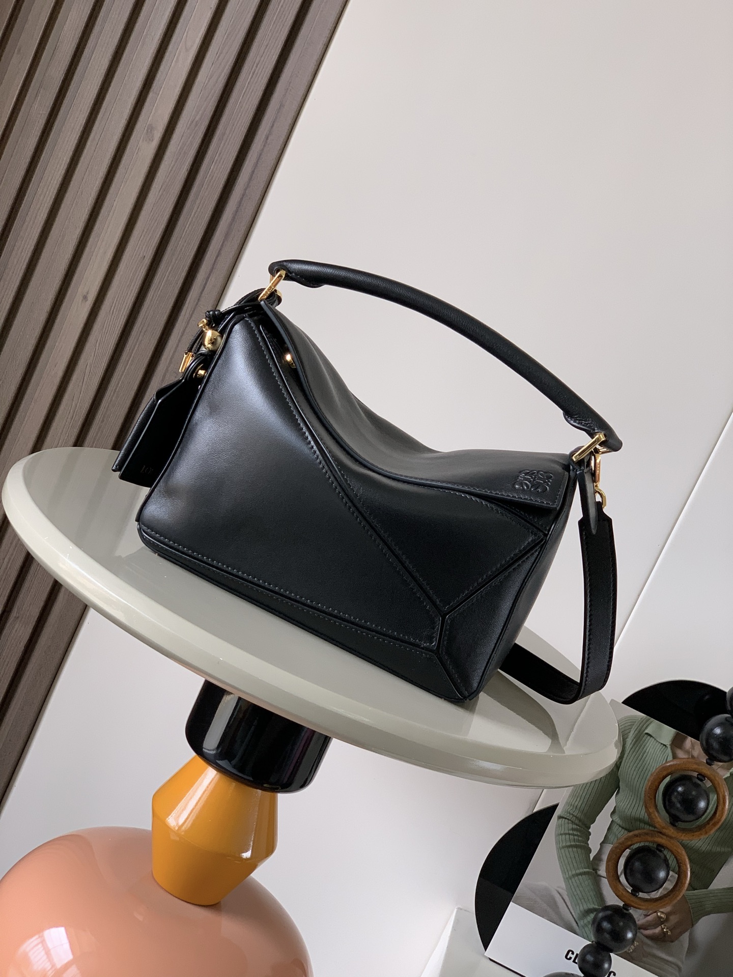 Loewe Small Featherlight Puzzle bag in nappa lambskin Black – LOEWE