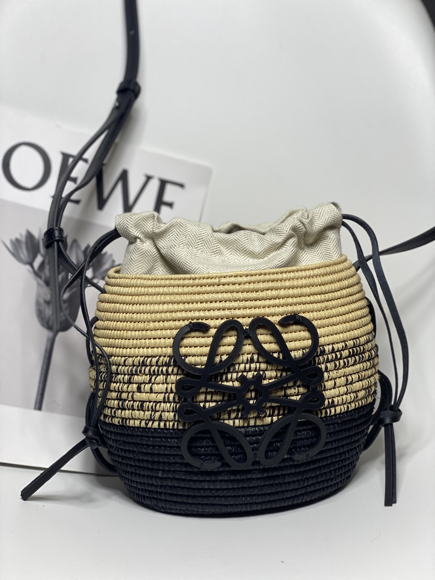 LOEWE Beehive Basket Shoulder Bag Raffia Beige A223Z48X07 | eBay
