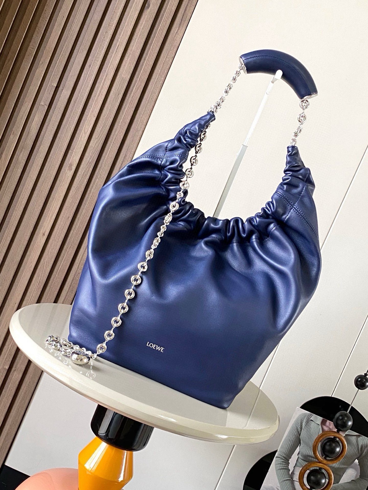 LOEWE Nappa Small Squeeze Bag Abyss Blue 1556527