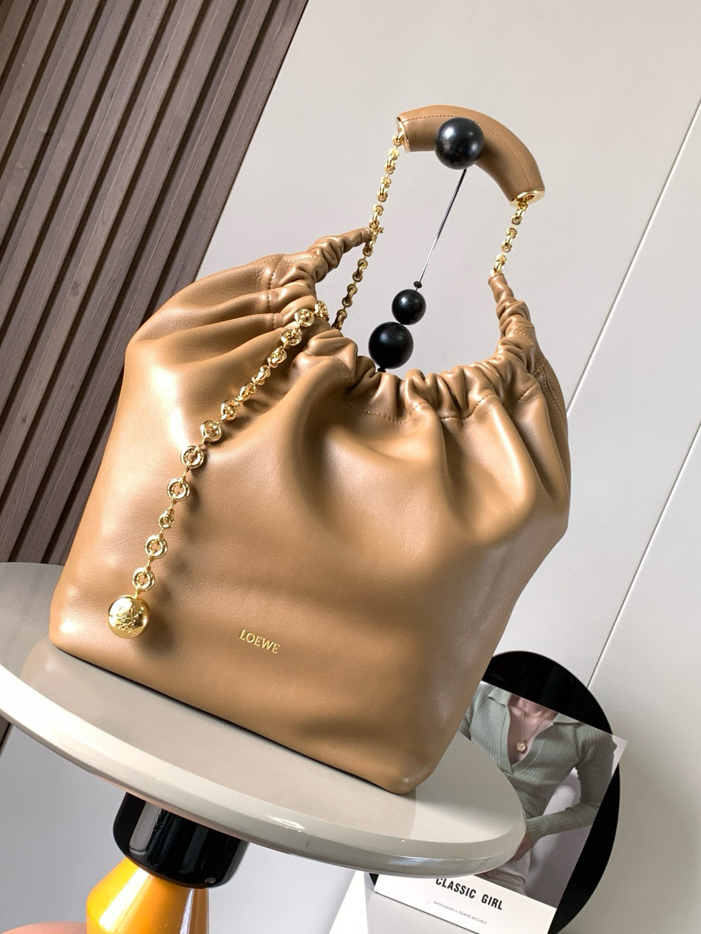 Loewe Small Squeeze bag in mellow nappa lambskin Brown – LOEWE