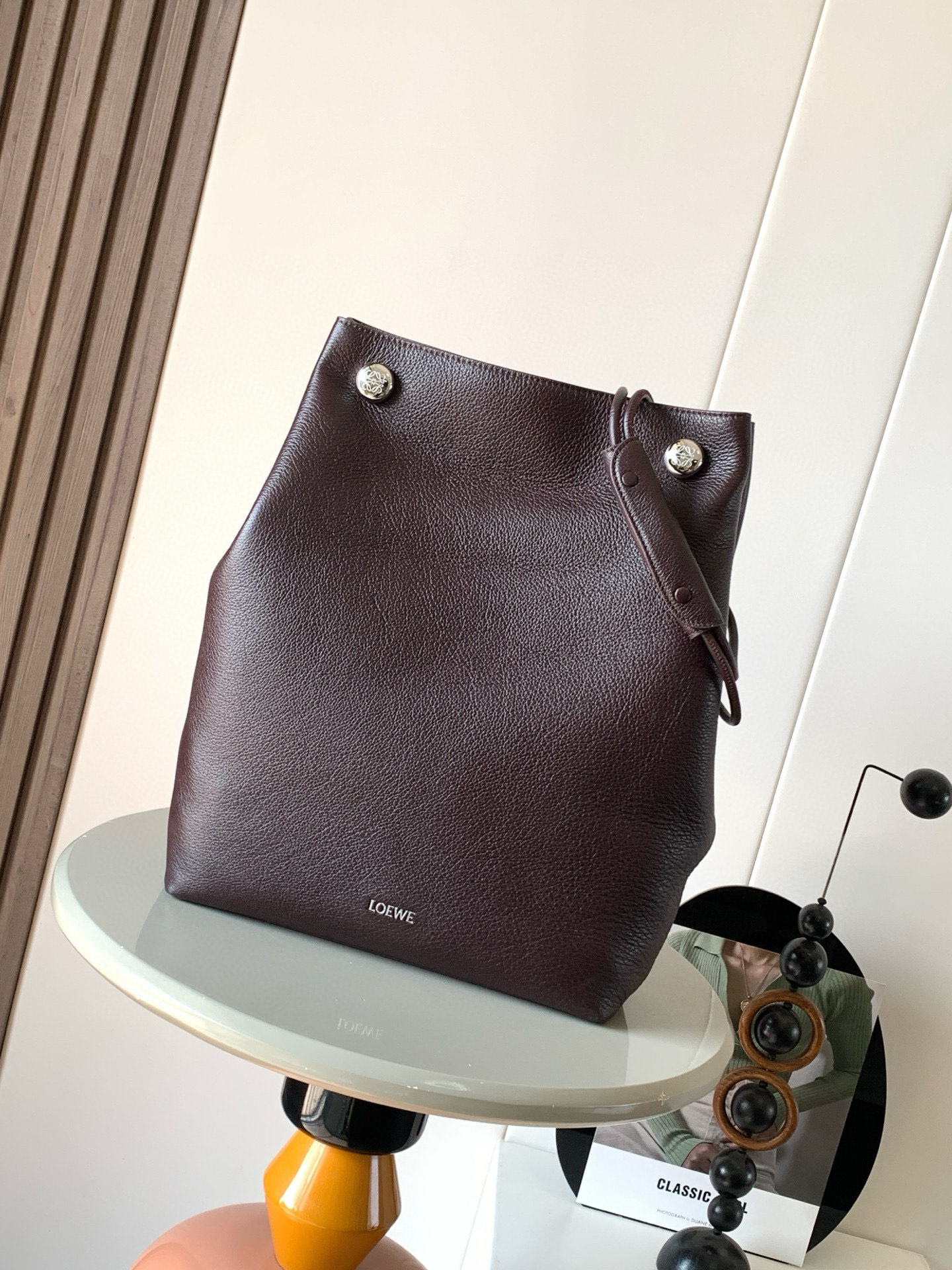 LOEWE PEBBLE HOBO Shoulder Bag BANBPTMX011100 leather Black NEW Women