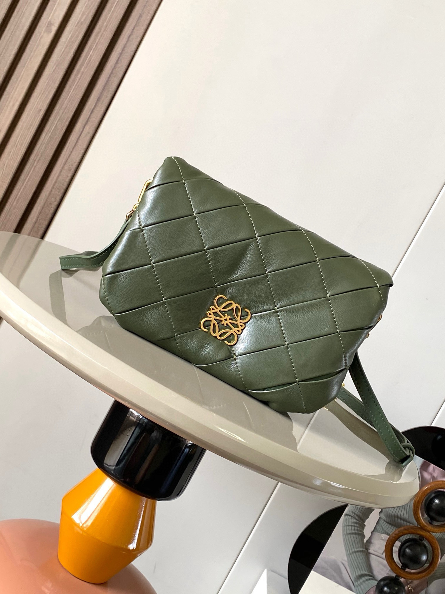 LOEWE – Goya Puffer pleated mini leather shoulder bag |
