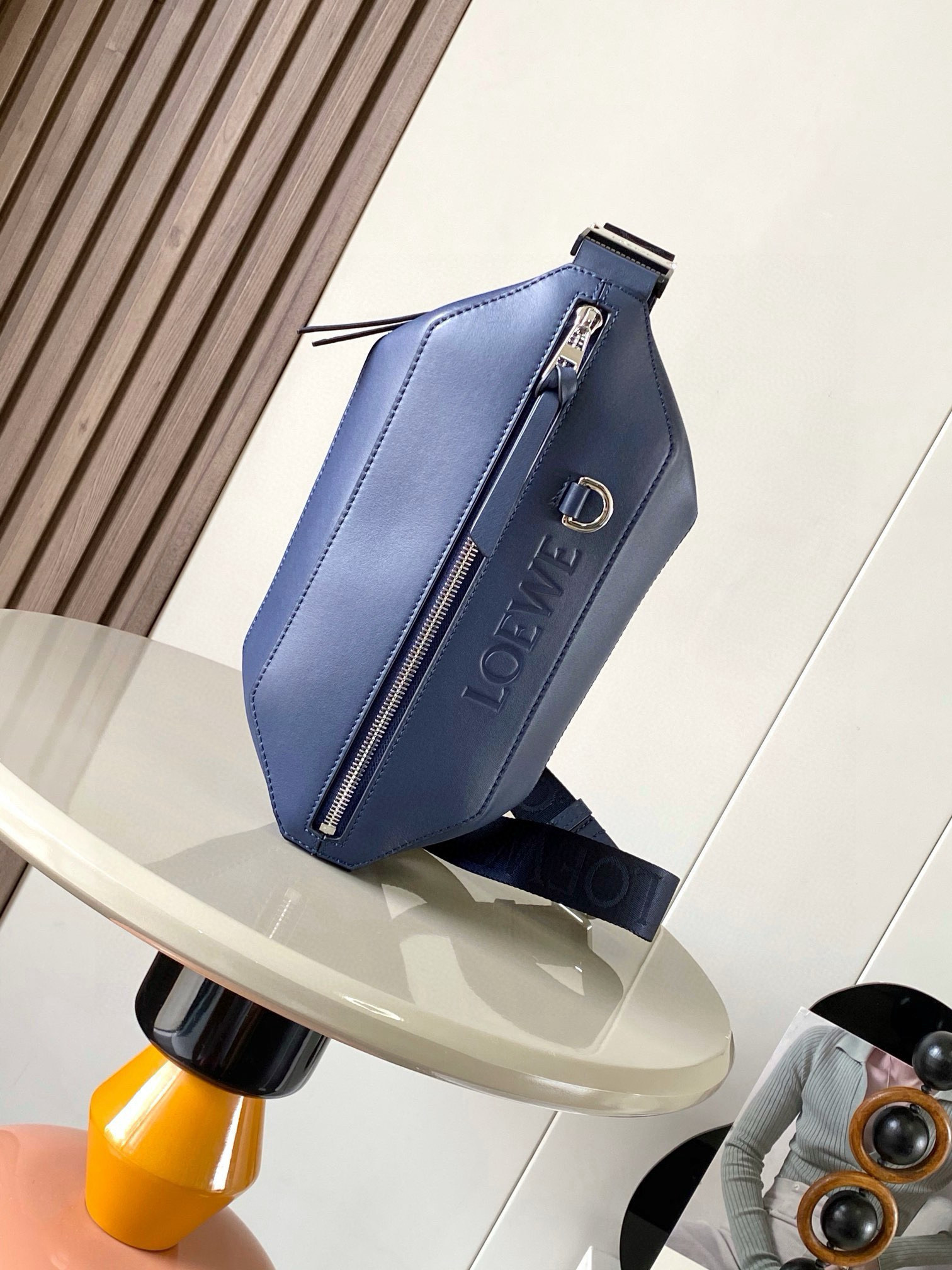 Loewe Leather Sling Cross-Body Bag – Blue