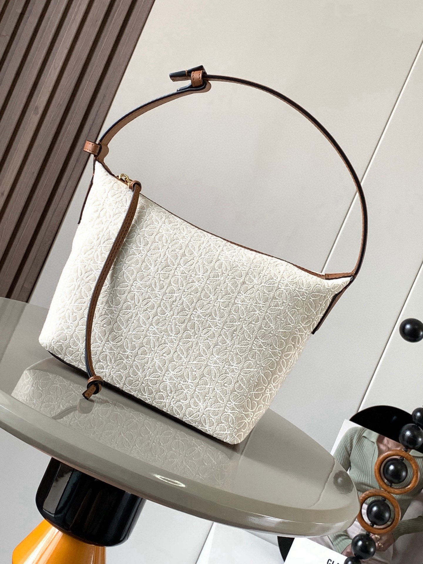 Loewe 2021 Small Anagram Cubi Bag w/ Tags – Neutrals Handle