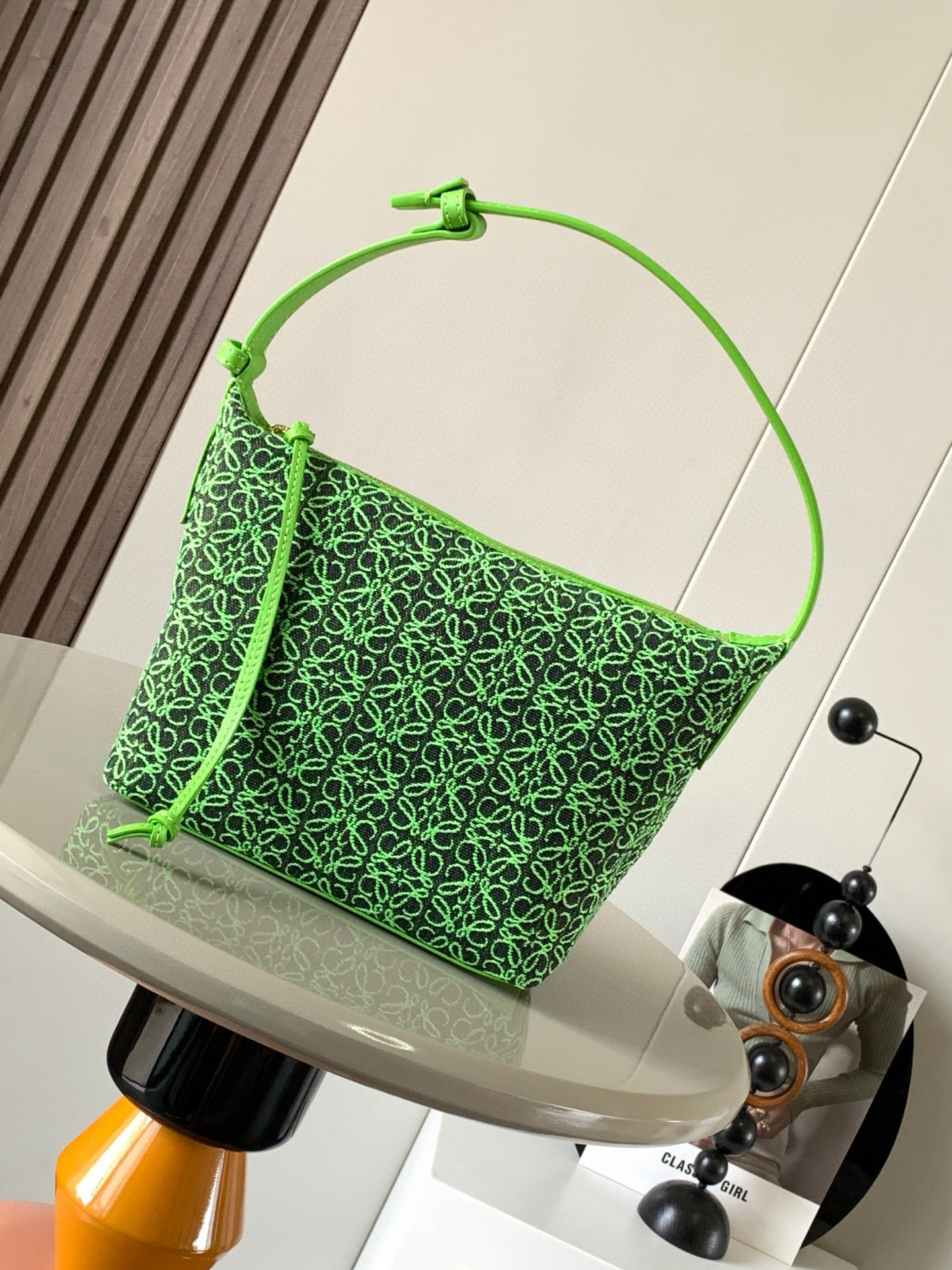 Loewe Cubi Anagram Handle Bag – Green Shoulder Bags