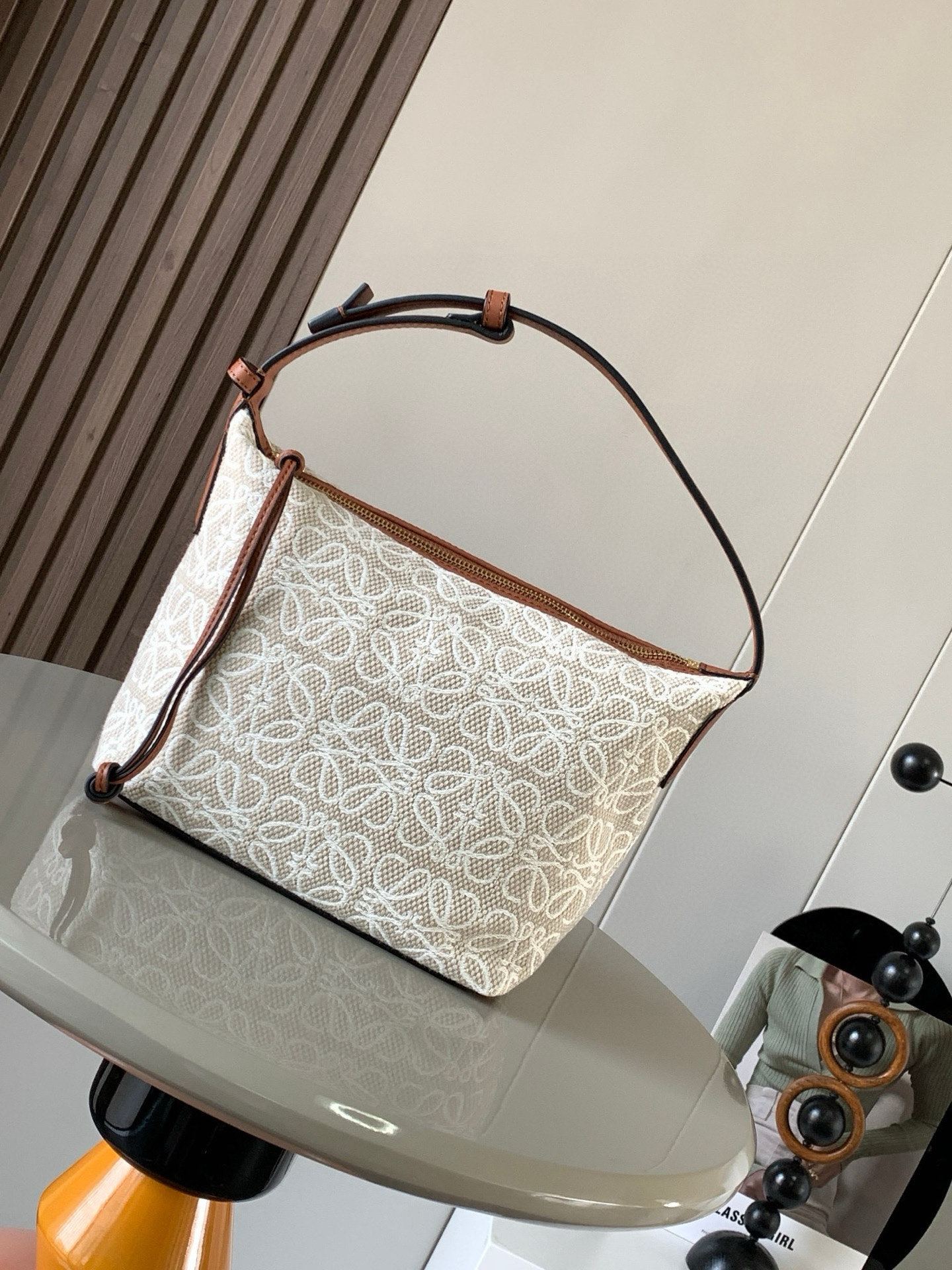 Loewe 2021 Small Anagram Cubi Bag w/ Tags – Neutrals Handle