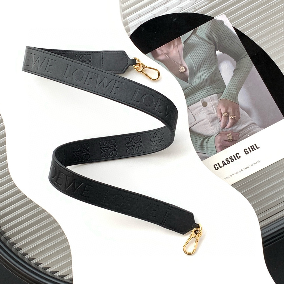 Loewe Black Leather Bag Strap – Black Bag Accessories,