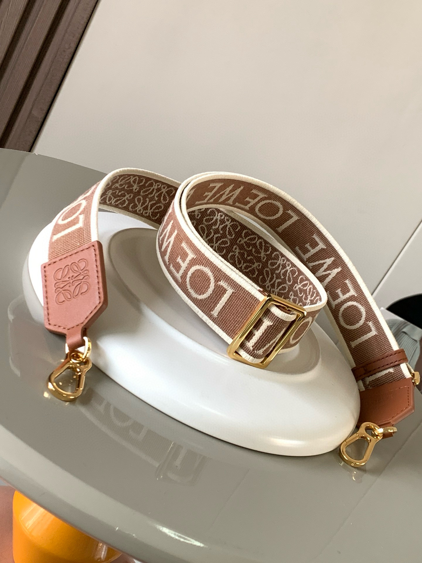 loewe classic jacquard knit shoulder strap brown | eBay