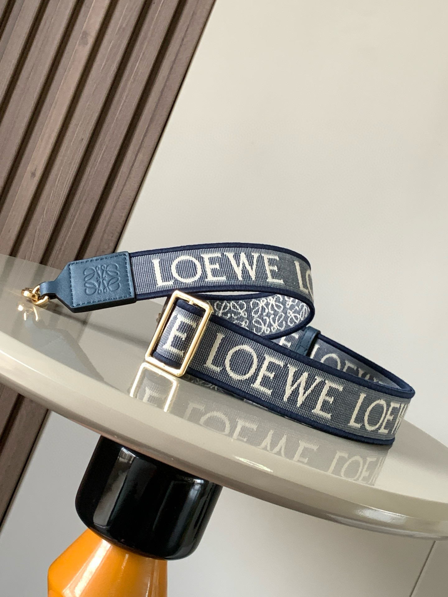 Loewe Anagram strap in jacquard and calfskin Blue – LOEWE
