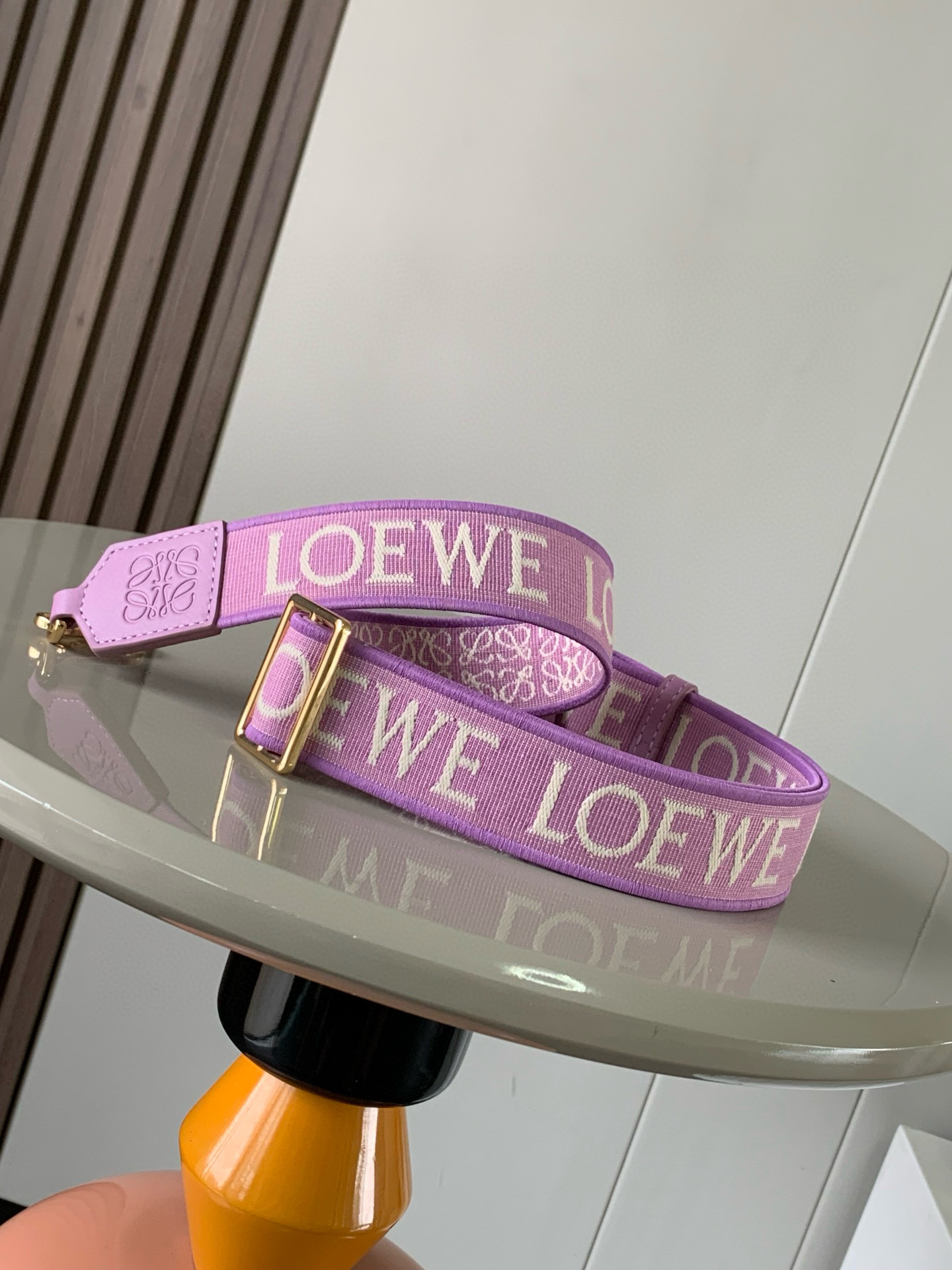 Loewe Anagram strap in jacquard and calfskin | loewe |