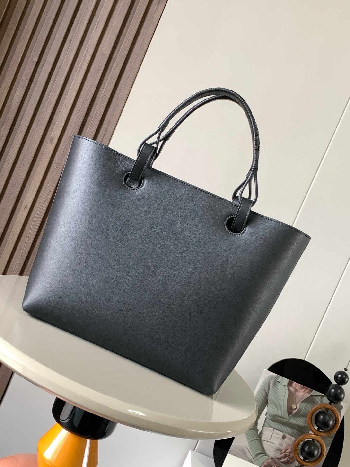 eBay Loewe Anagram Tote Bag Leather Black A717S72X11