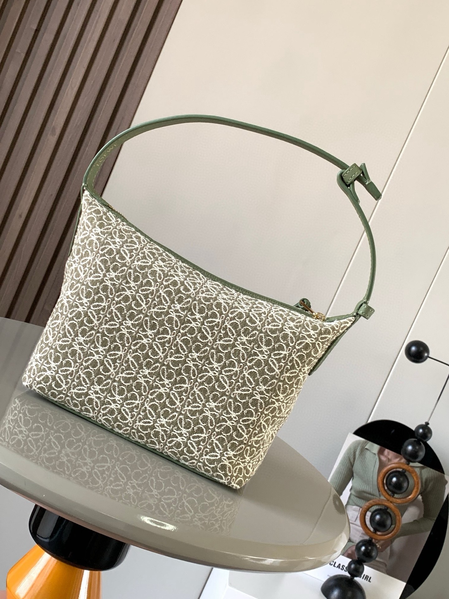 Loewe Small Anagram Cubi Handle Bag – Green Handle