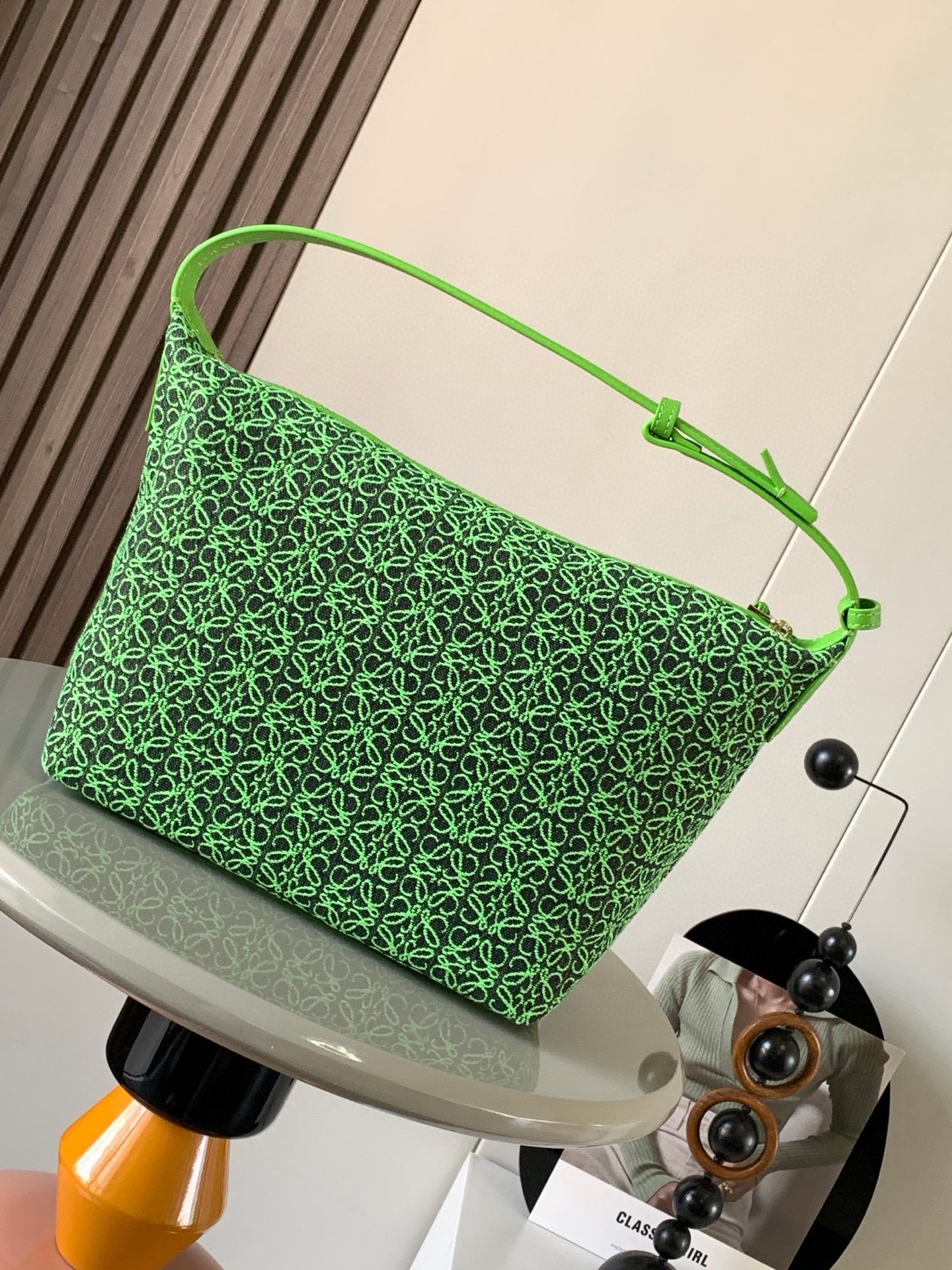 Loewe Cubi Anagram Handle Bag – Green Shoulder Bags,