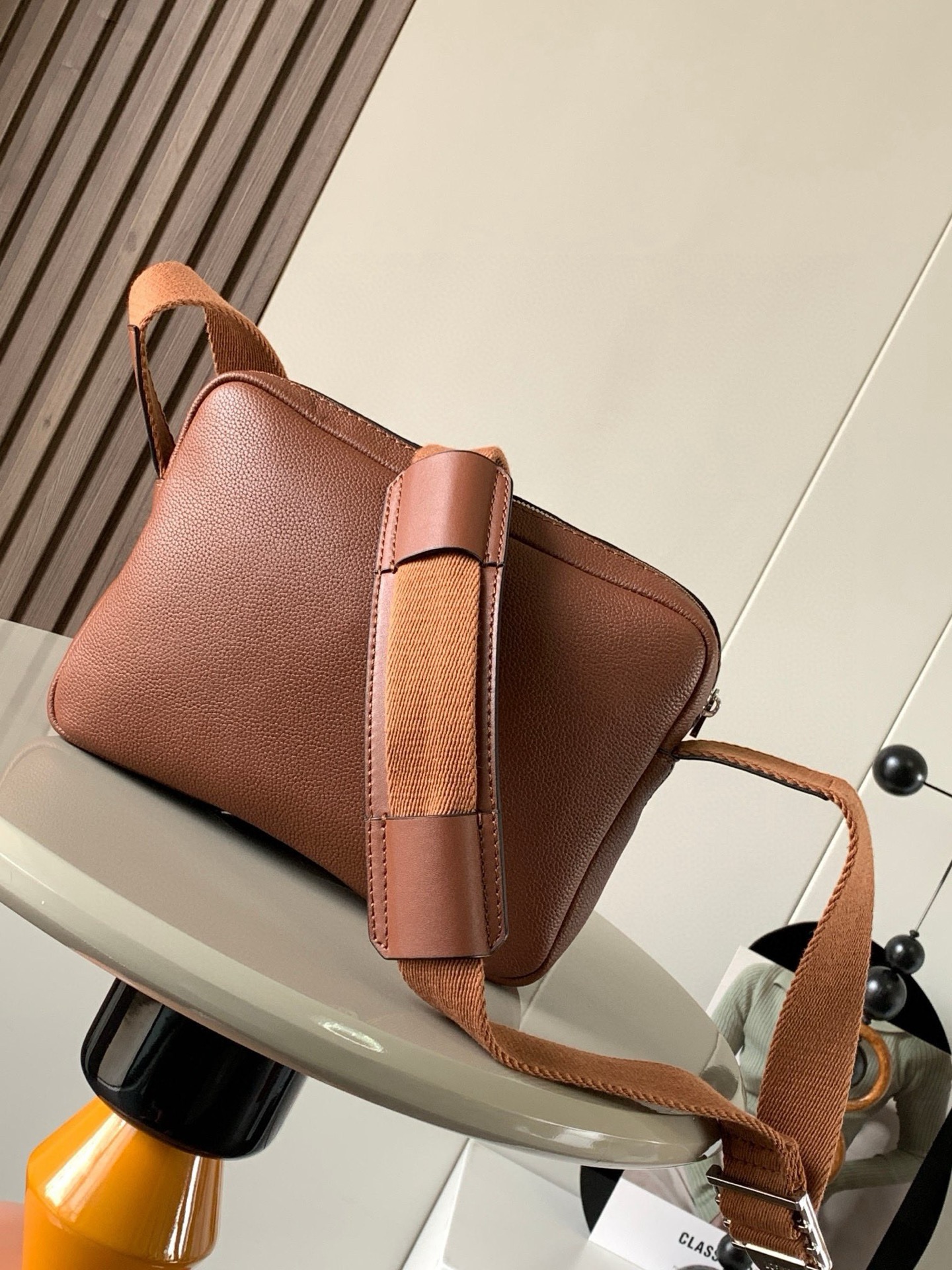 LOEWE Soft Grained Calfskin XS Military Messenger Bag Tan 1288997