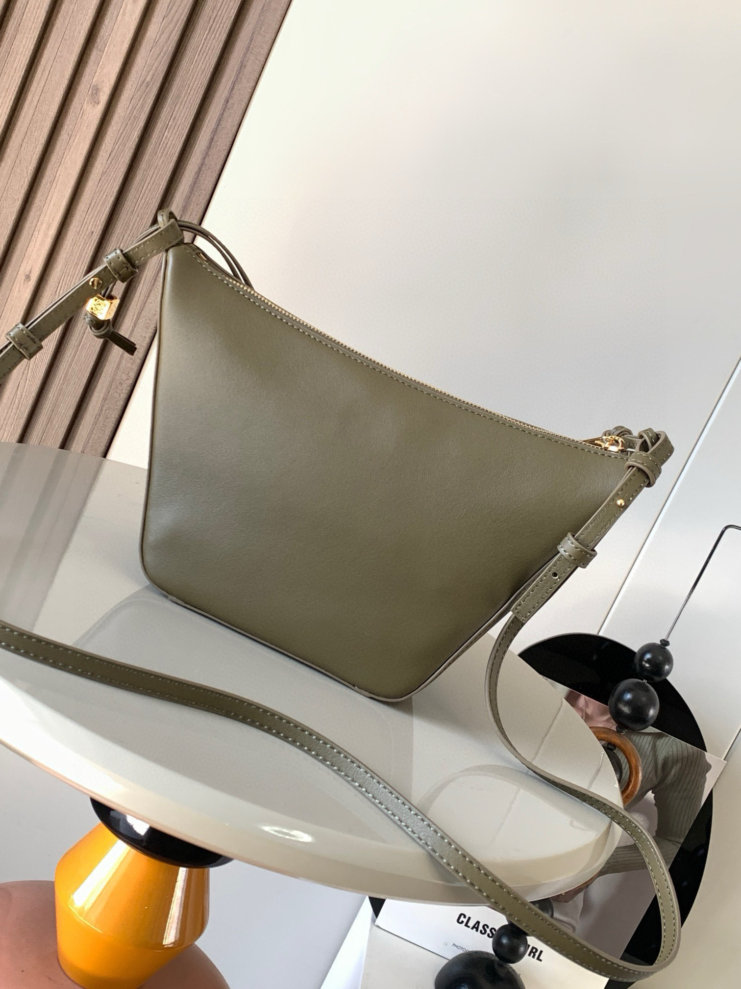 LOEWE Calfskin Mini Hammock Hobo Dark Khaki Green 1616650