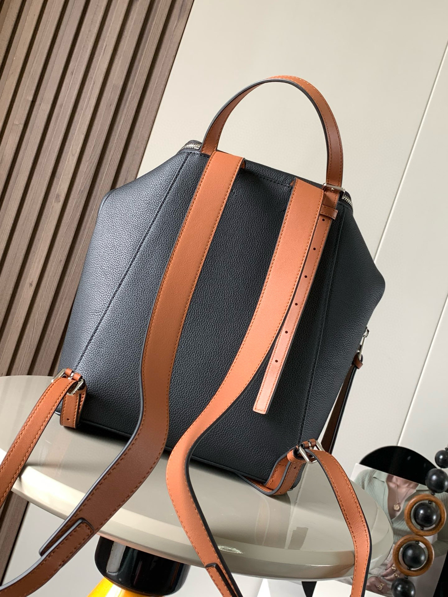 Loewe Leather Backpack with Zip Pockets