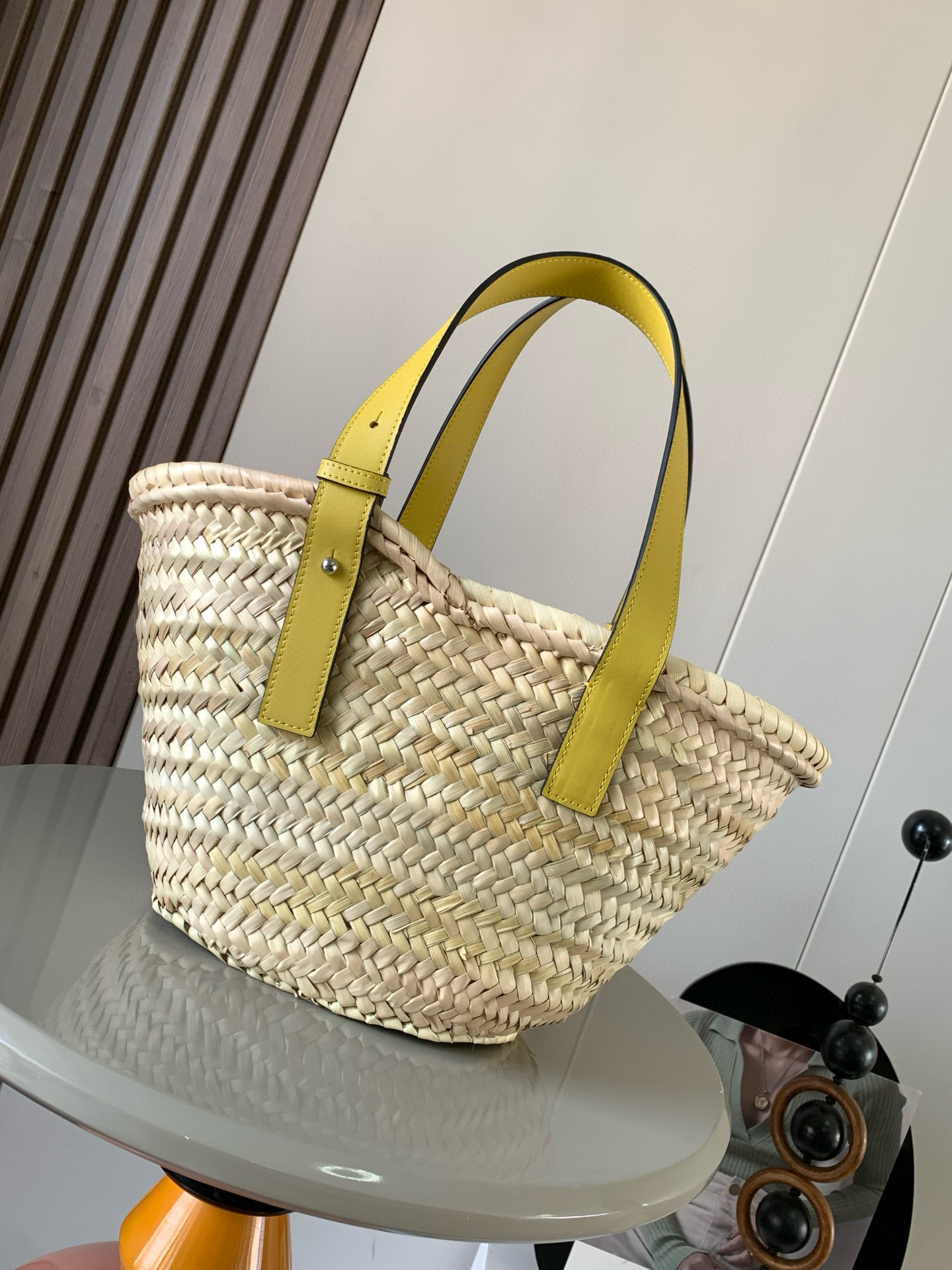 LOEWE Raffia Basket Tote Bag Natural Yellow 1109999