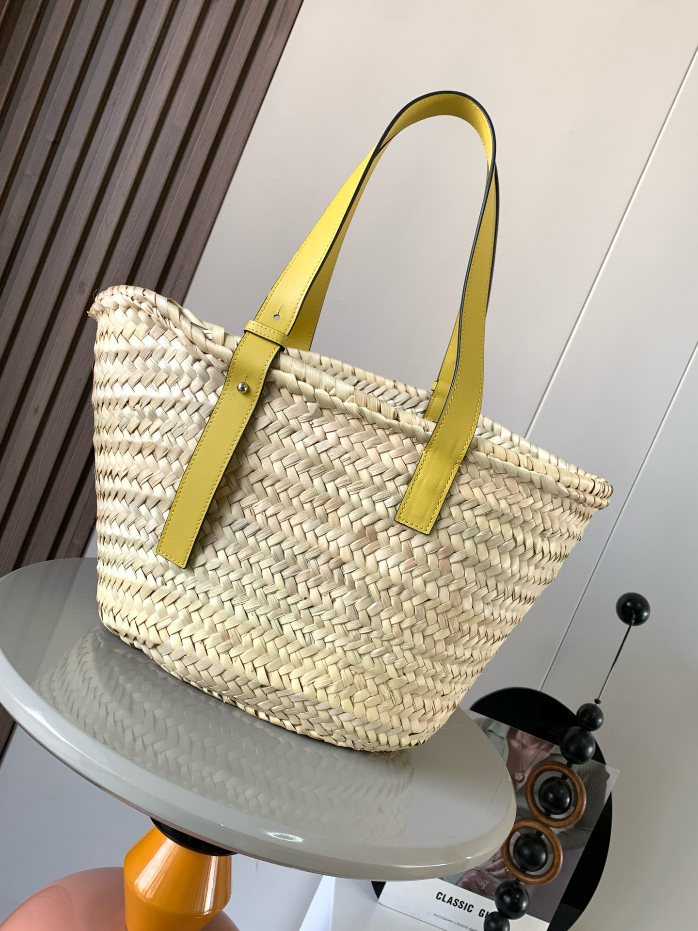 LOEWE Raffia Basket Tote Bag Natural Yellow 1109999