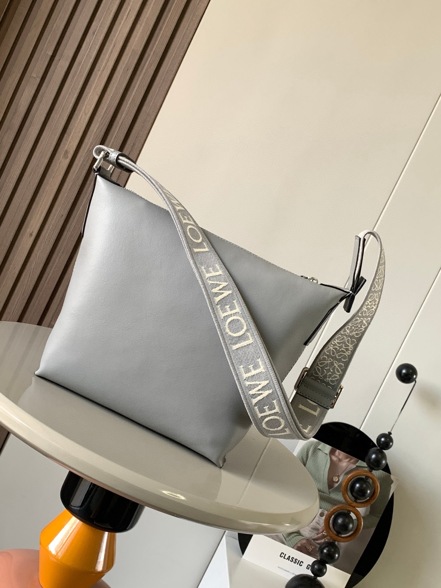Loewe Small Cubi Crossbody bag in supple smooth calfskin and gray LOEWE 07549