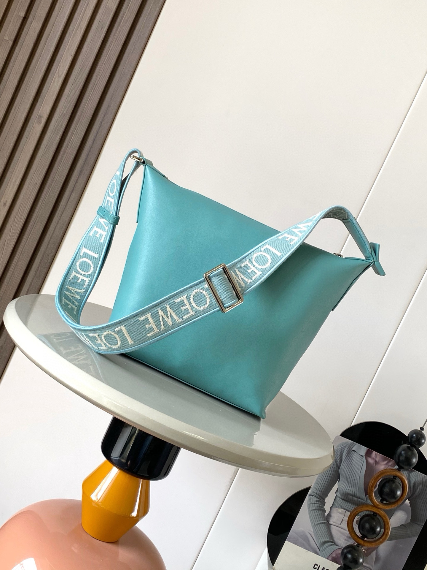 Loewe Cubie Small Crossbody Bag Shoulder Blue Leather A |