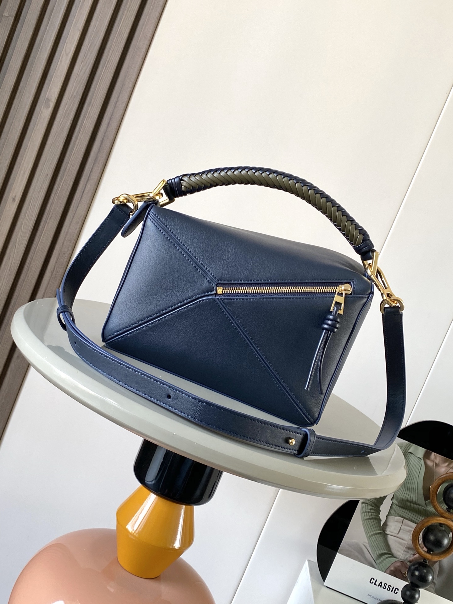 Loewe Mini Puzzle bag in soft grained calfskin Blue – LOEWE