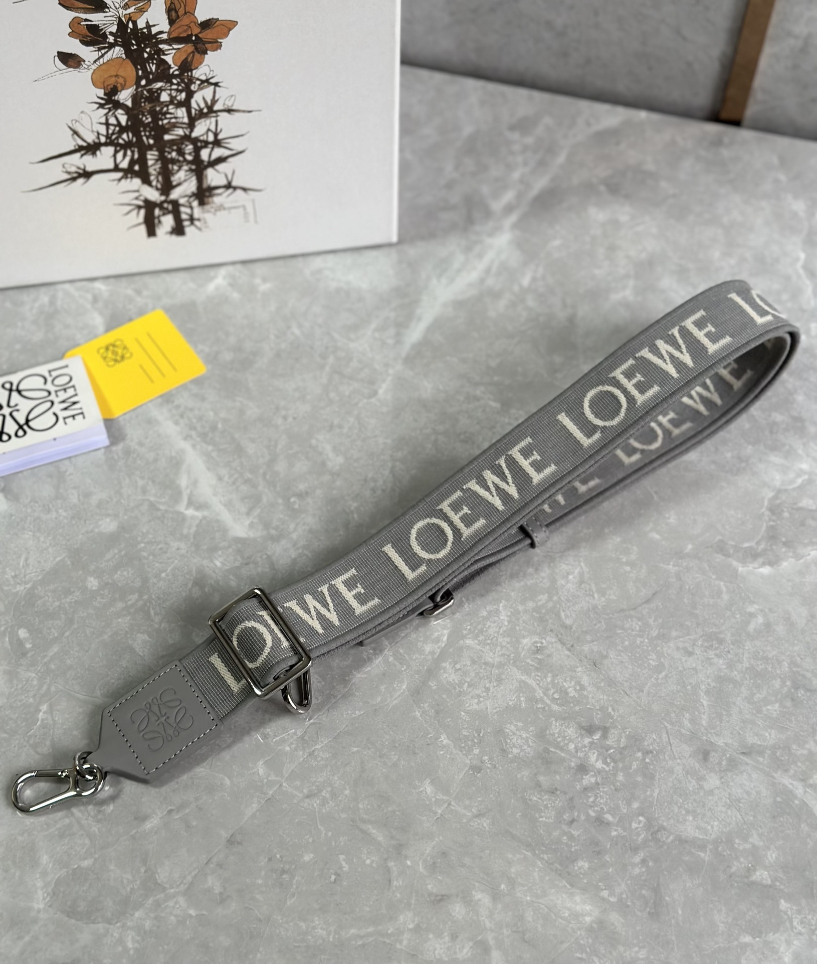 Loewe Canvas Adjustable Bag Strap – Grey Bag Accessories, Accessories – LOW82046 | The