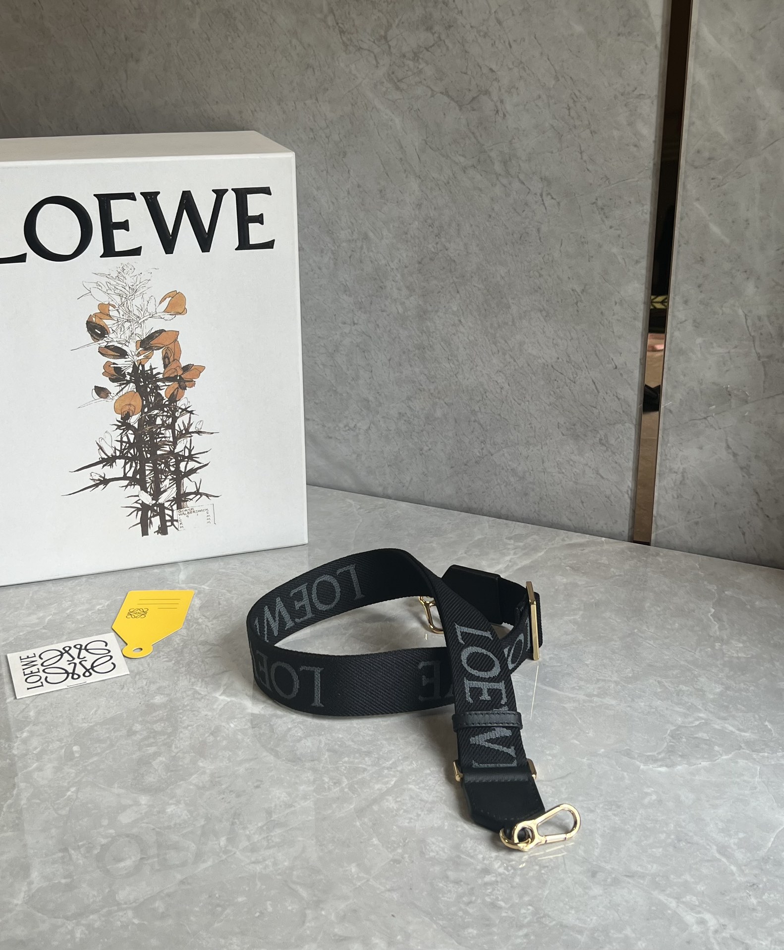 Loewe Anagram strap in jacquard and calfskin Grey – LOEWE