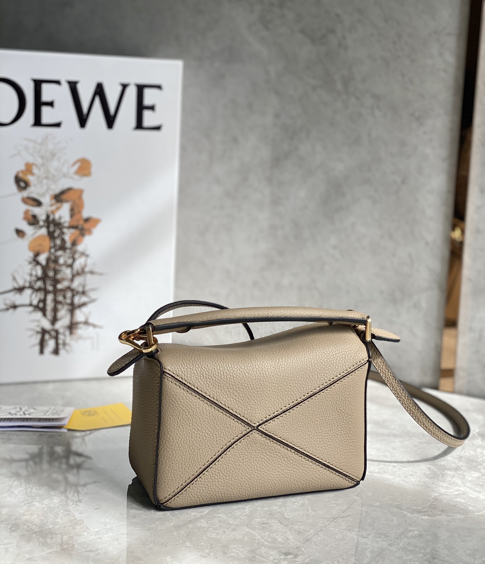 Loewe Mini Puzzle Edge bag in soft grained calfskin Brown – LOEWE