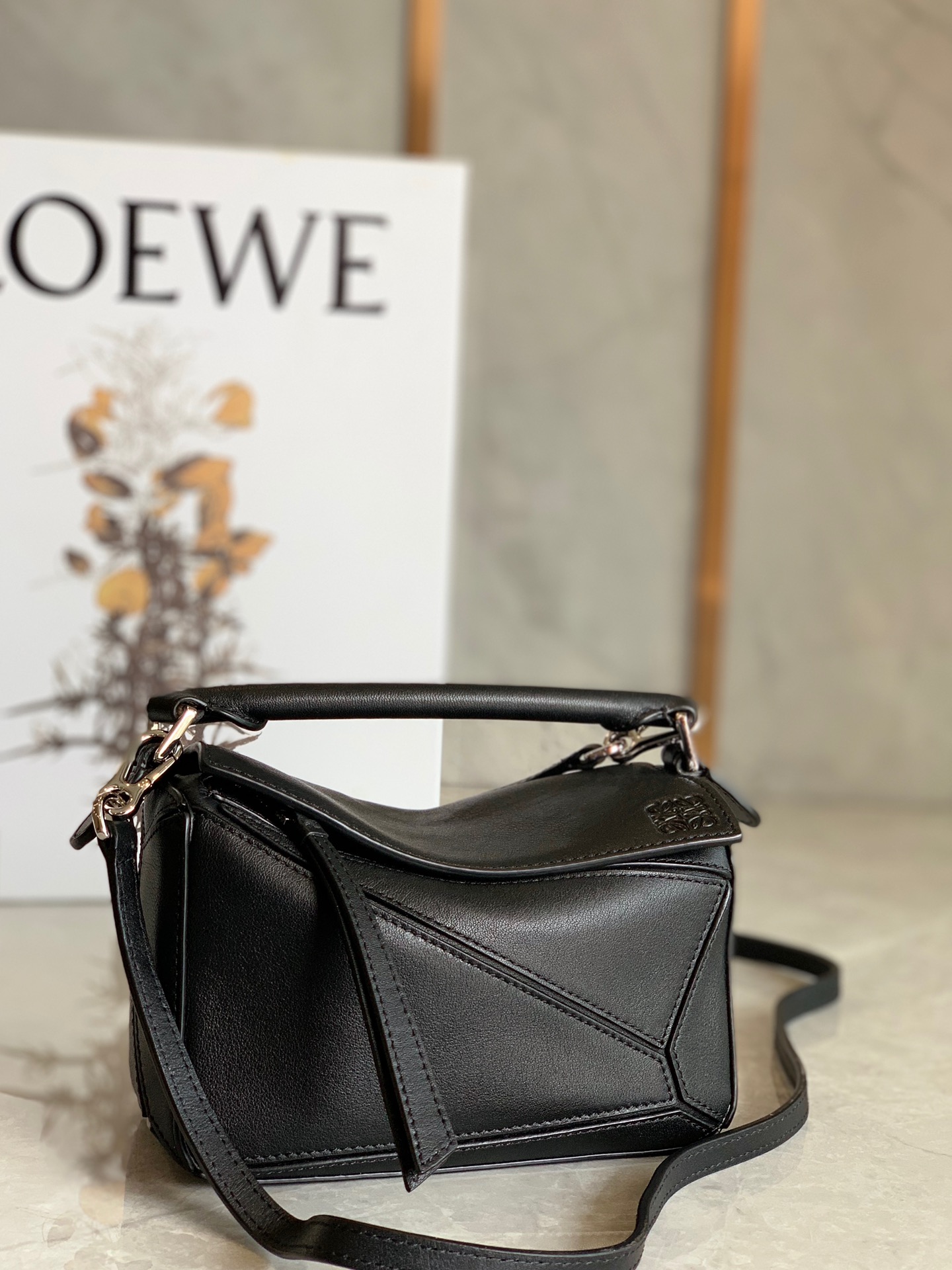 Loewe Mini Puzzle Edge bag in classic calfskin Black – LOEWE