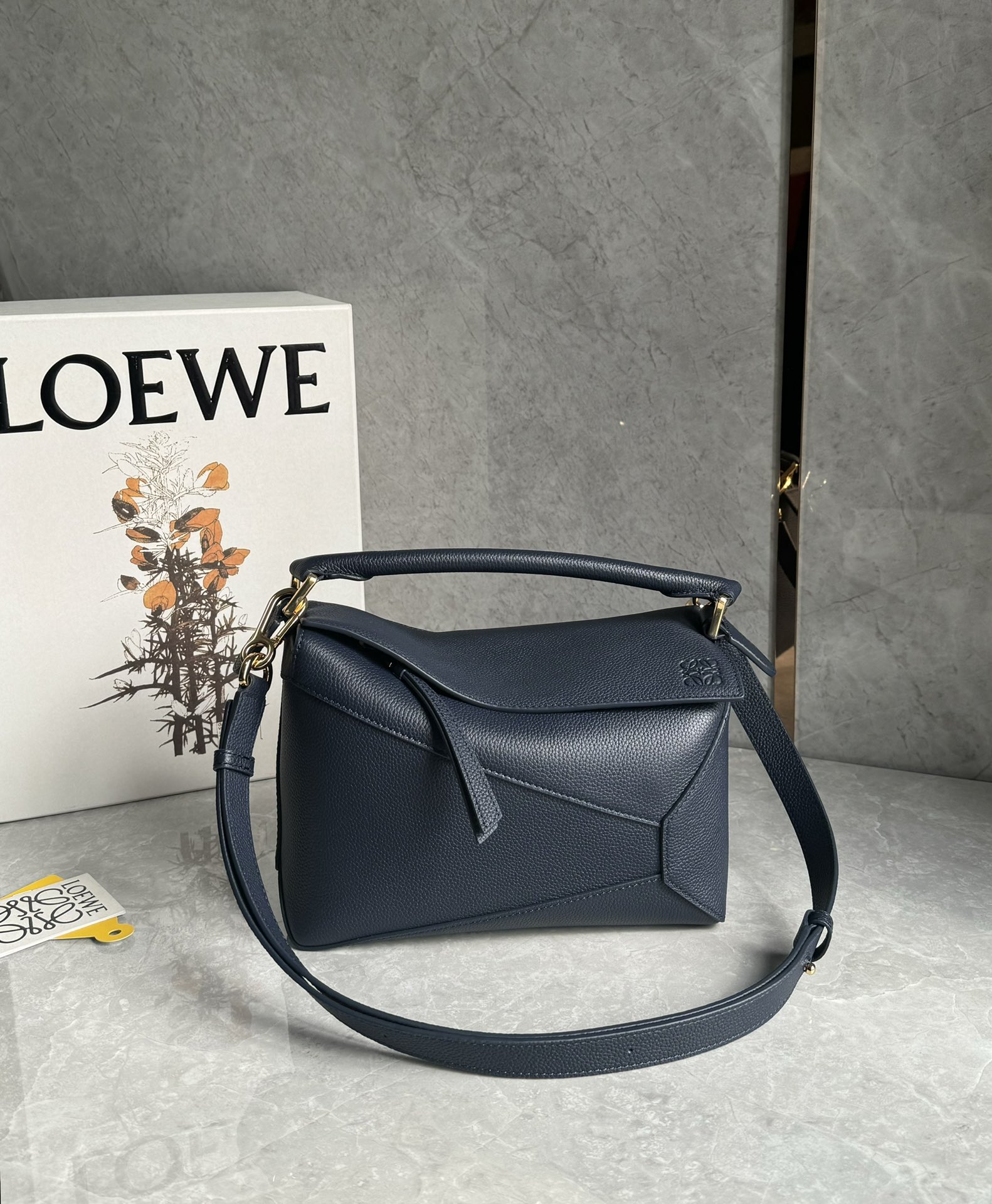 Loewe Small Puzzle Edge bag in soft grained calfskin Blue – LOEWE