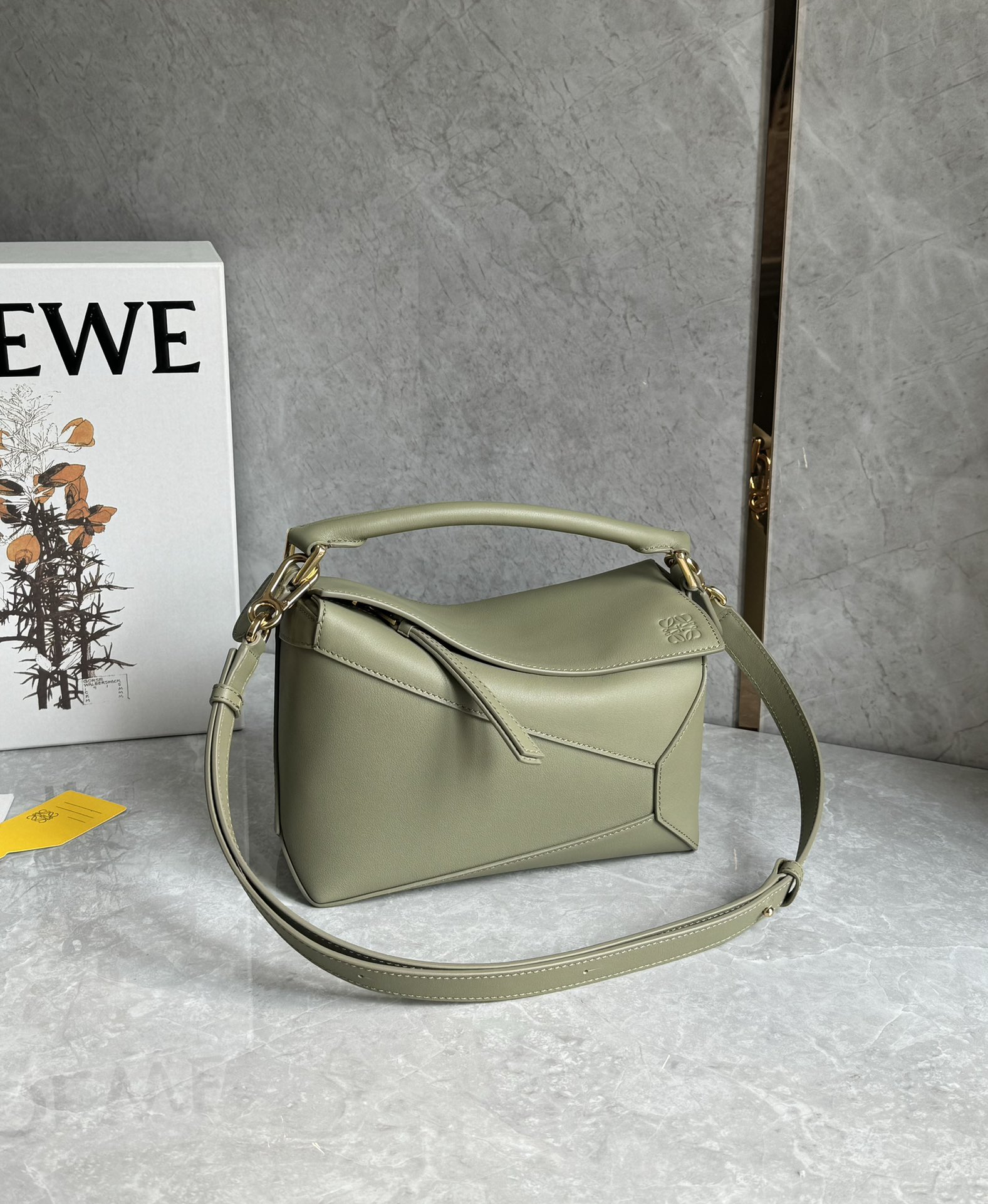 Loewe Mini Puzzle Edge bag in classic calfskin Green – LOEWE