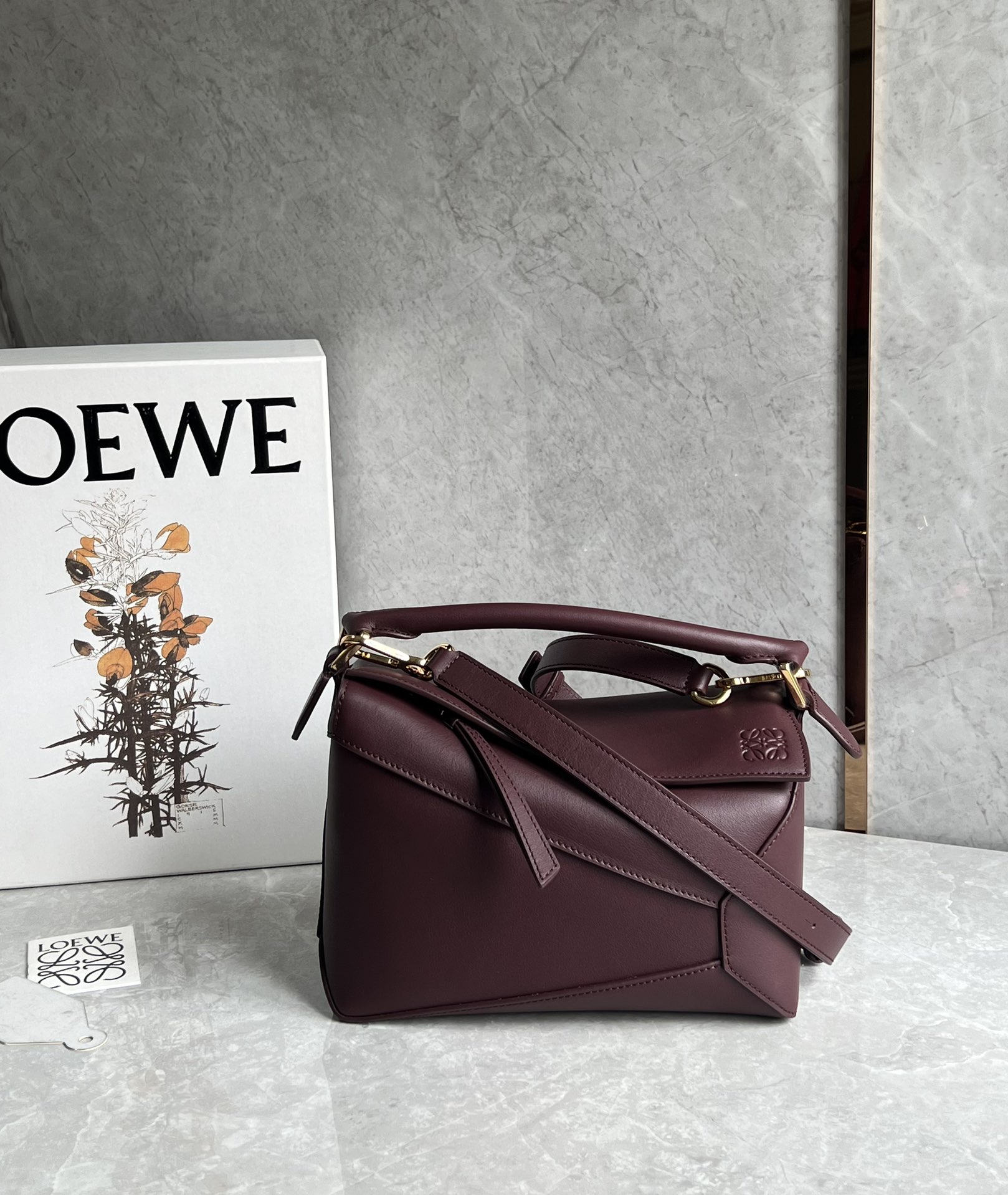 Loewe Suede Puzzle – Pink red Handle Bags, Handbags – LOW73004