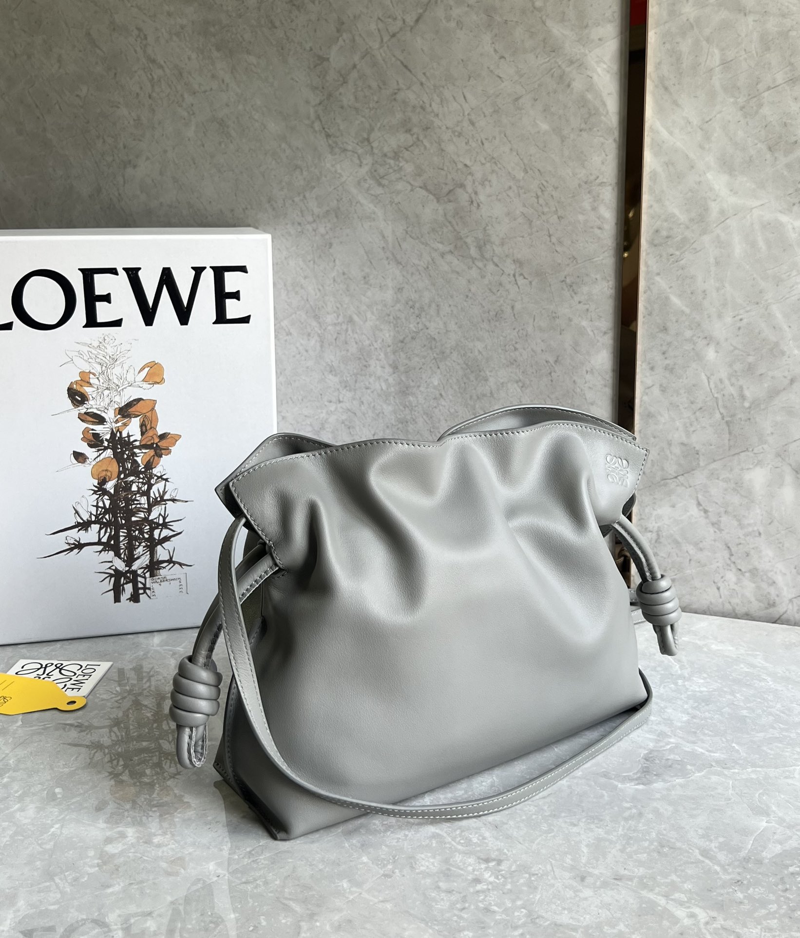 Loewe Large Flamenco clutch in nappa calfskin Grey – LOEWE