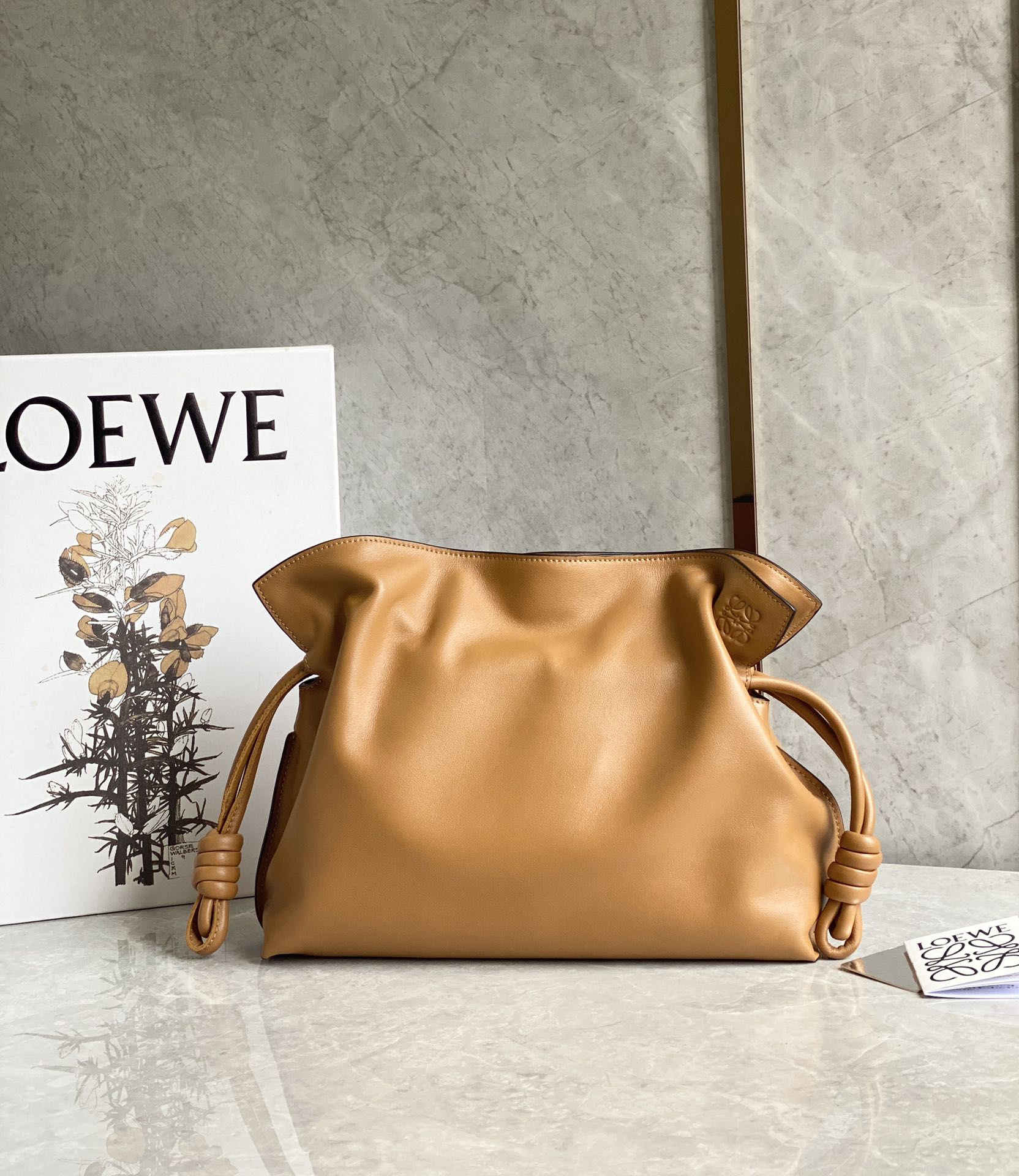 LOEWE Flamenco Clutch in Nappa Calfskin Warm Desert