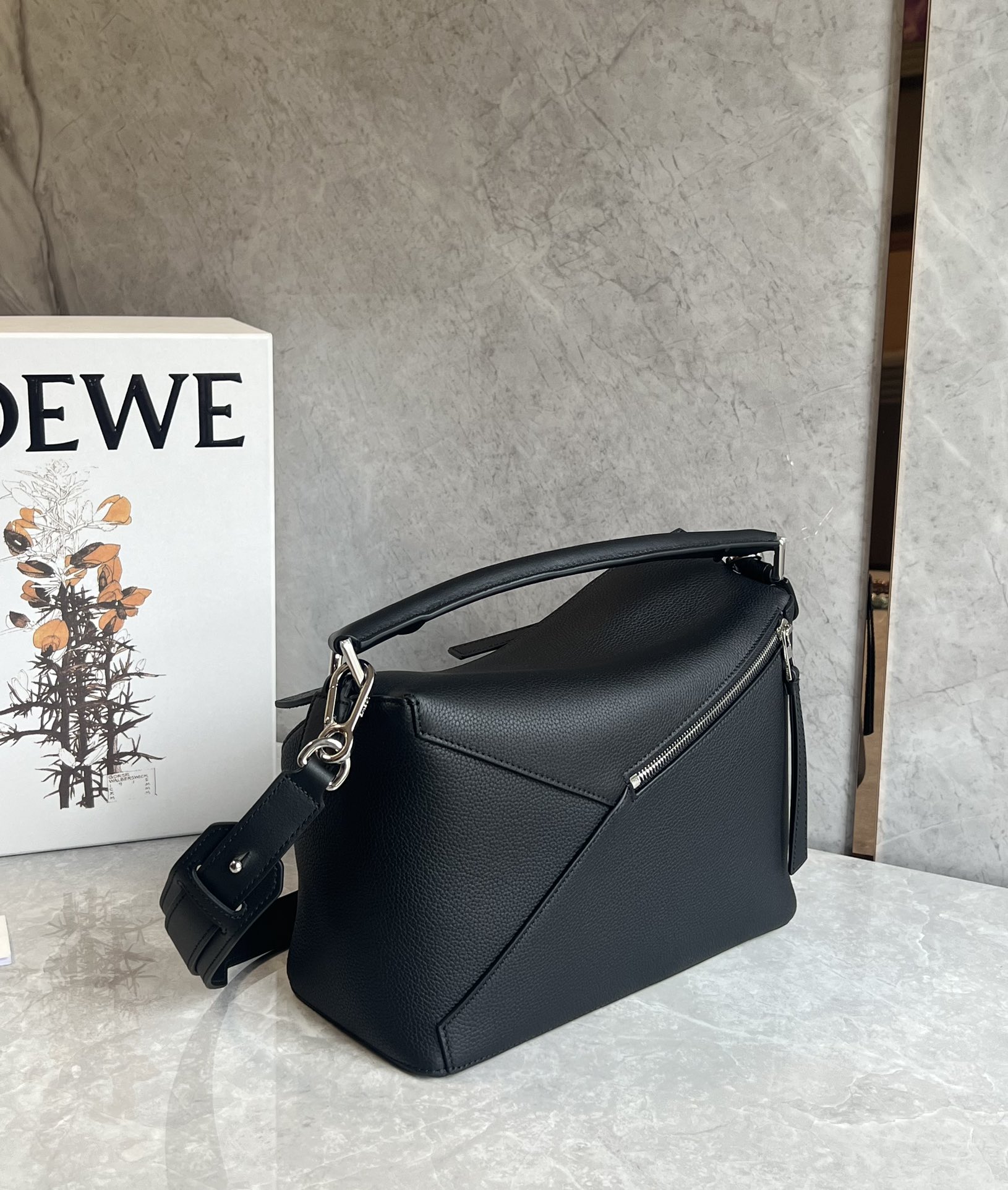 LOEWE Puzzle Bag Medium 2way Hand Bag Black | eBay