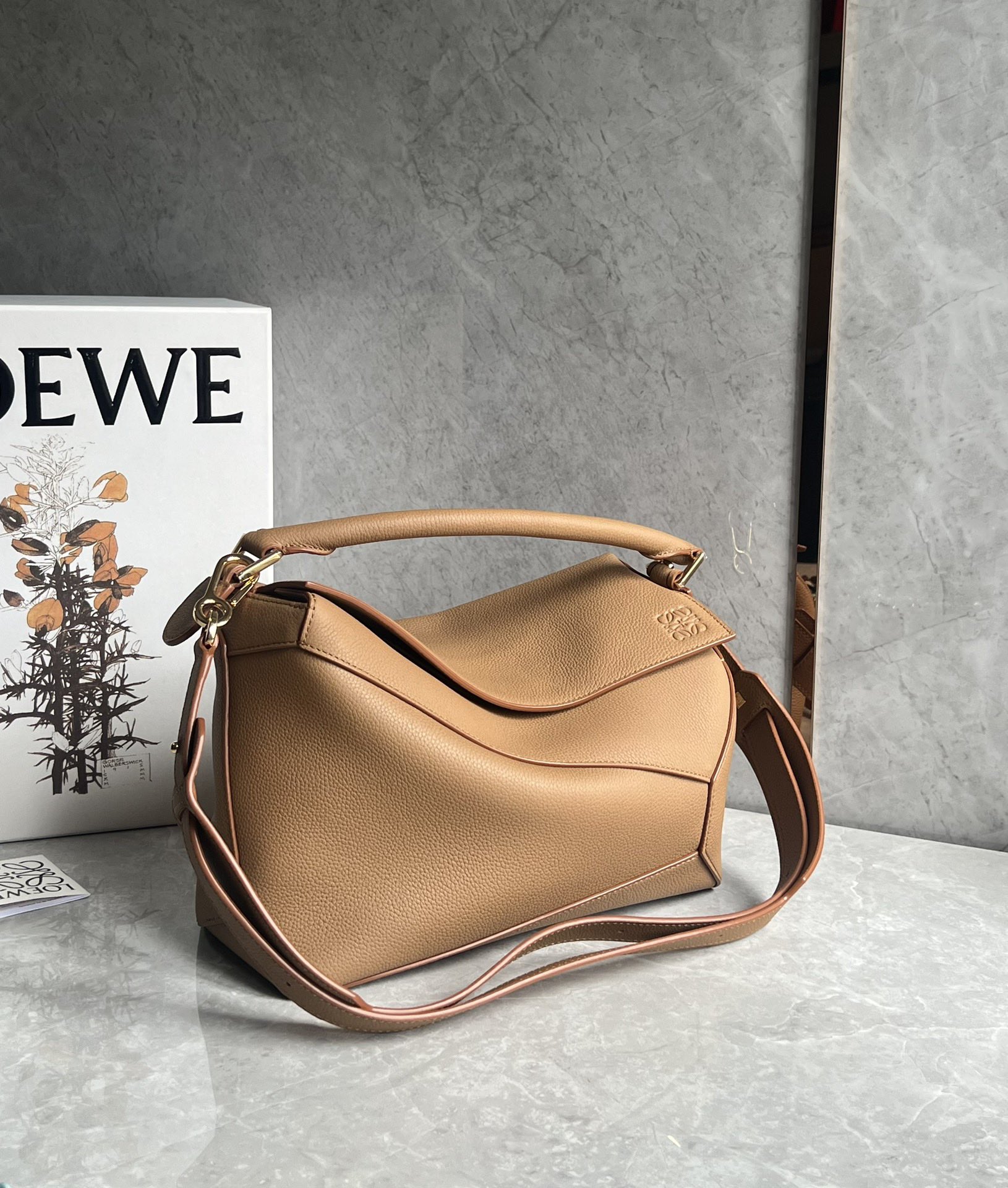 Loewe Small Puzzle Edge bag in soft grained calfskin Brown – LOEWE