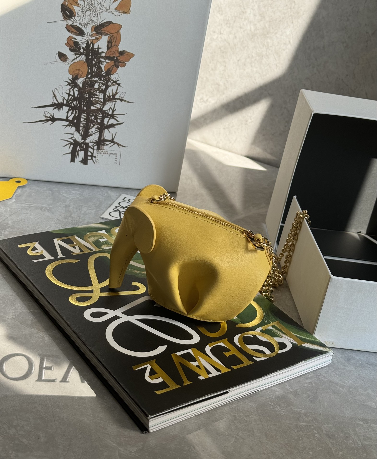 Loewe Leather Elephant – Yellow Mini Bags, Handbags – LOW83018 |