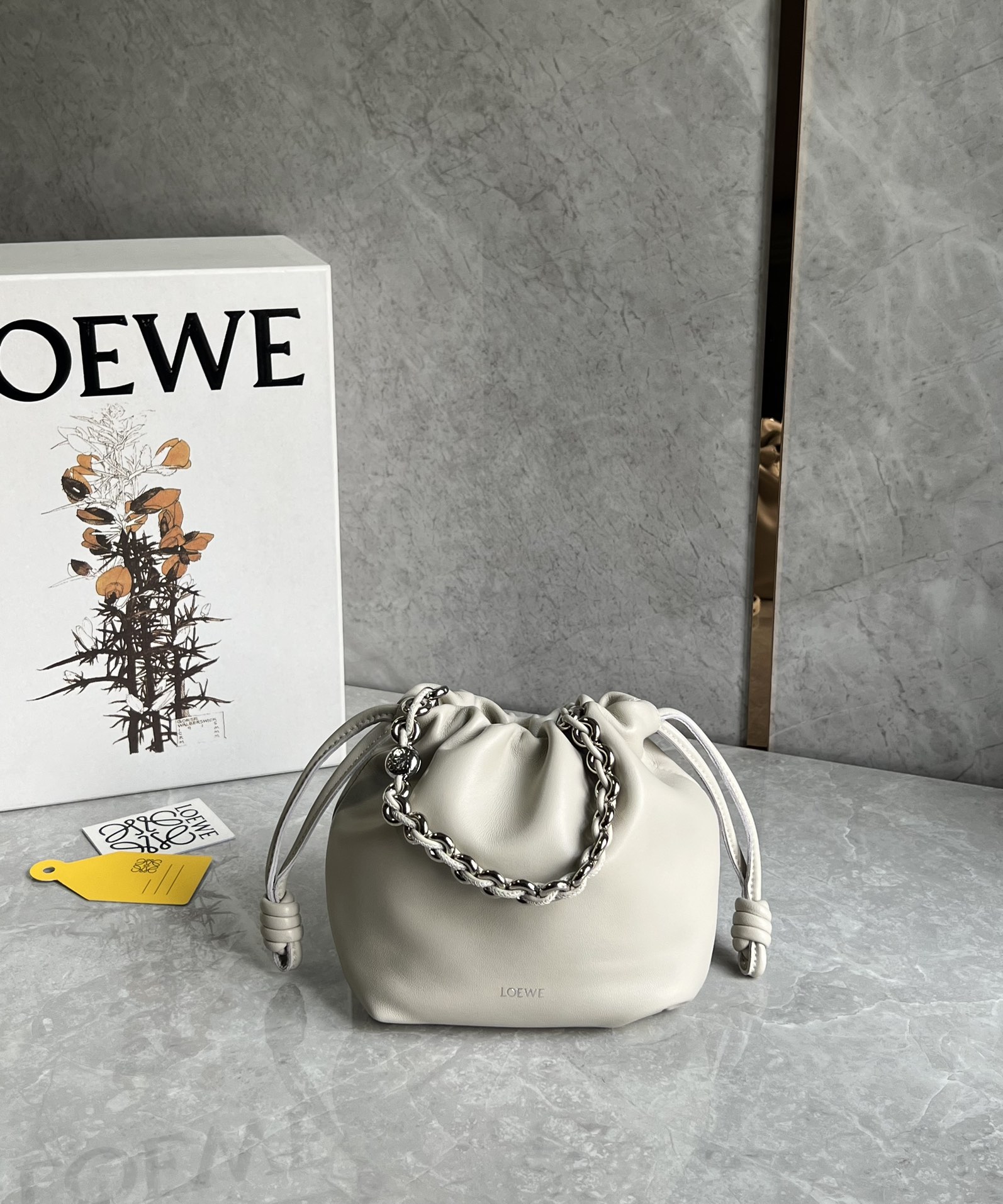 Loewe Mini Flamenco purse in mellow nappa lambskin White – LOEWE