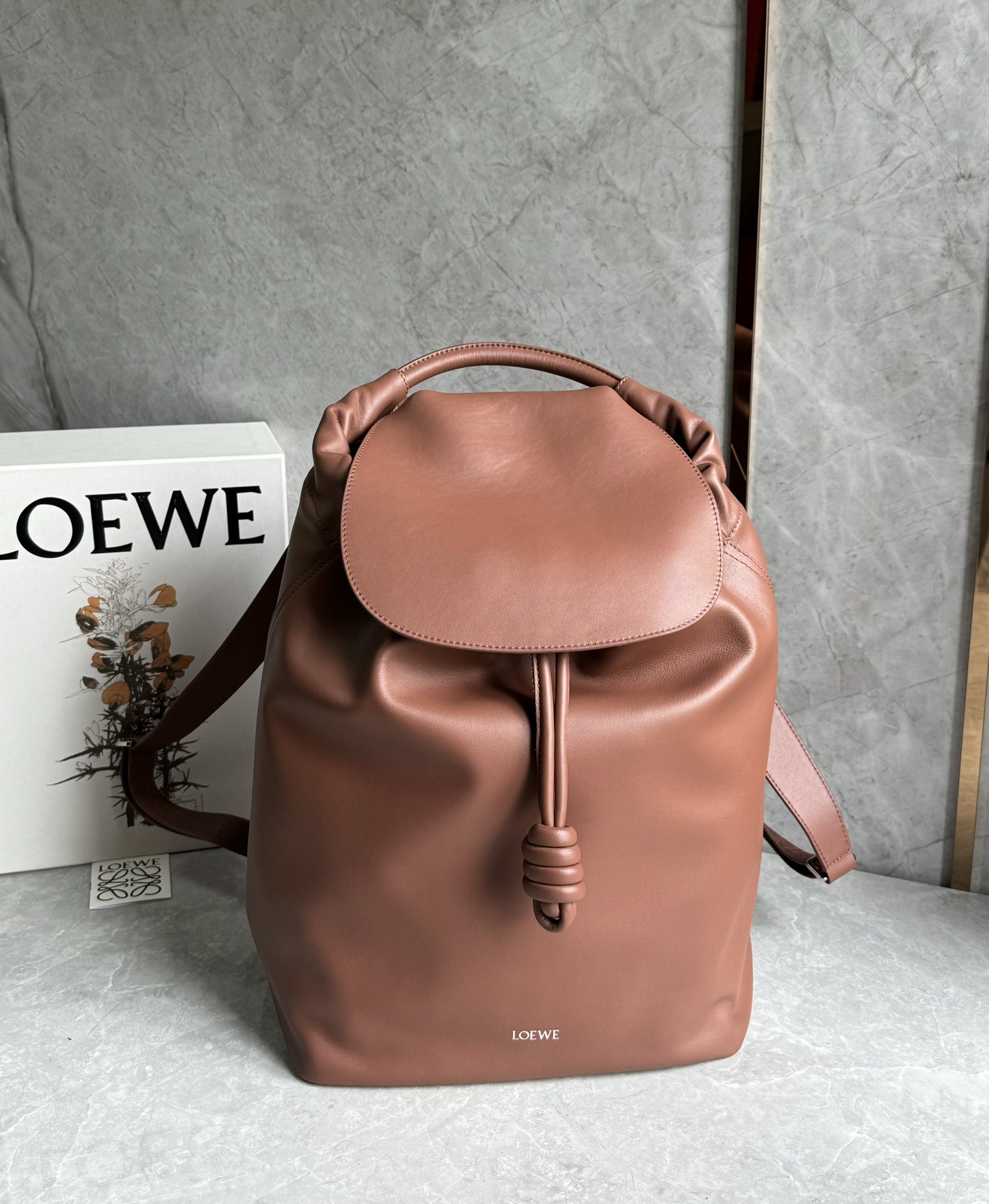 Loewe Flamenco backpack in shiny supple calfskin Red – LOEWE
