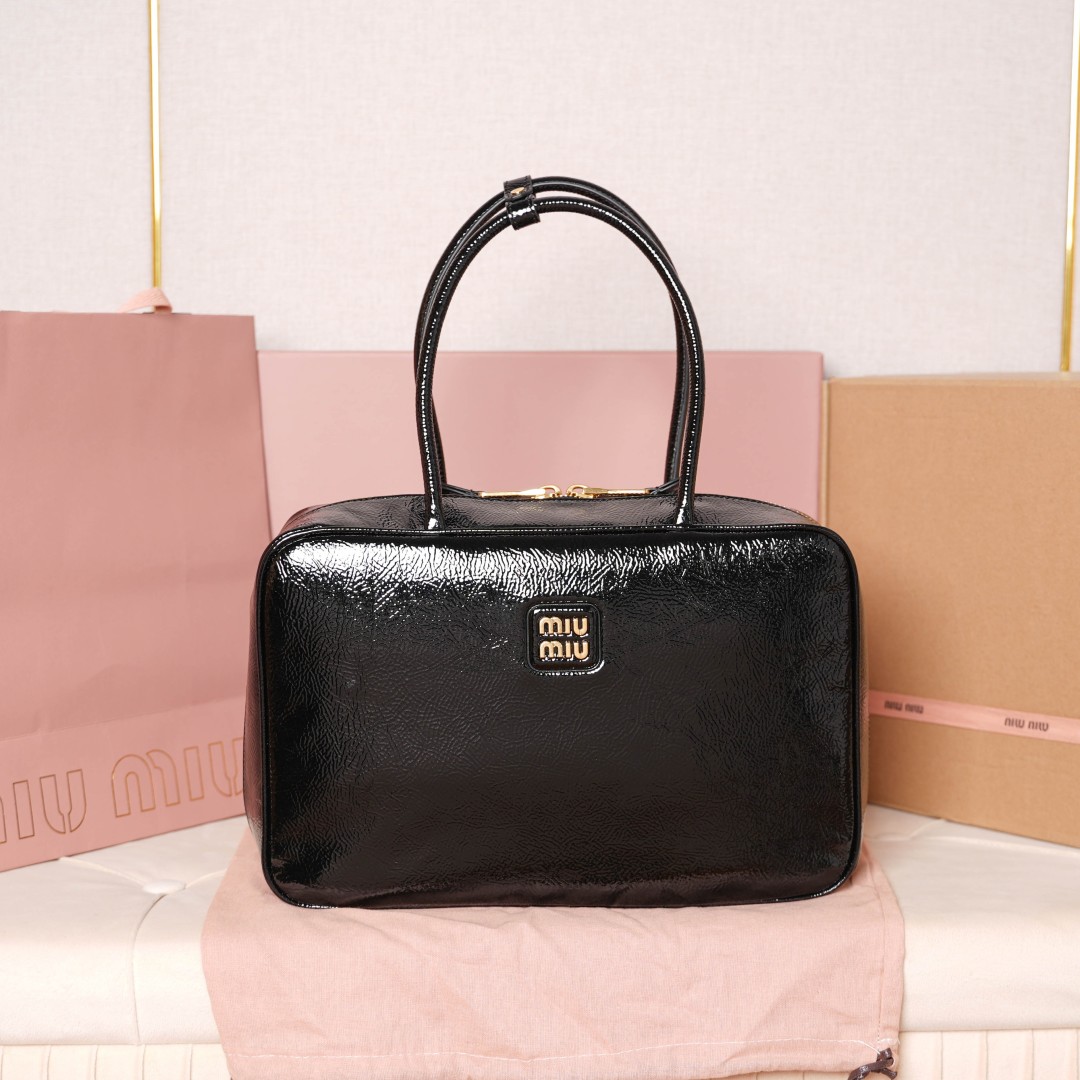 Miu Miu Beau Naplak Patent Leather Bag ‘Black’ – 5BB117