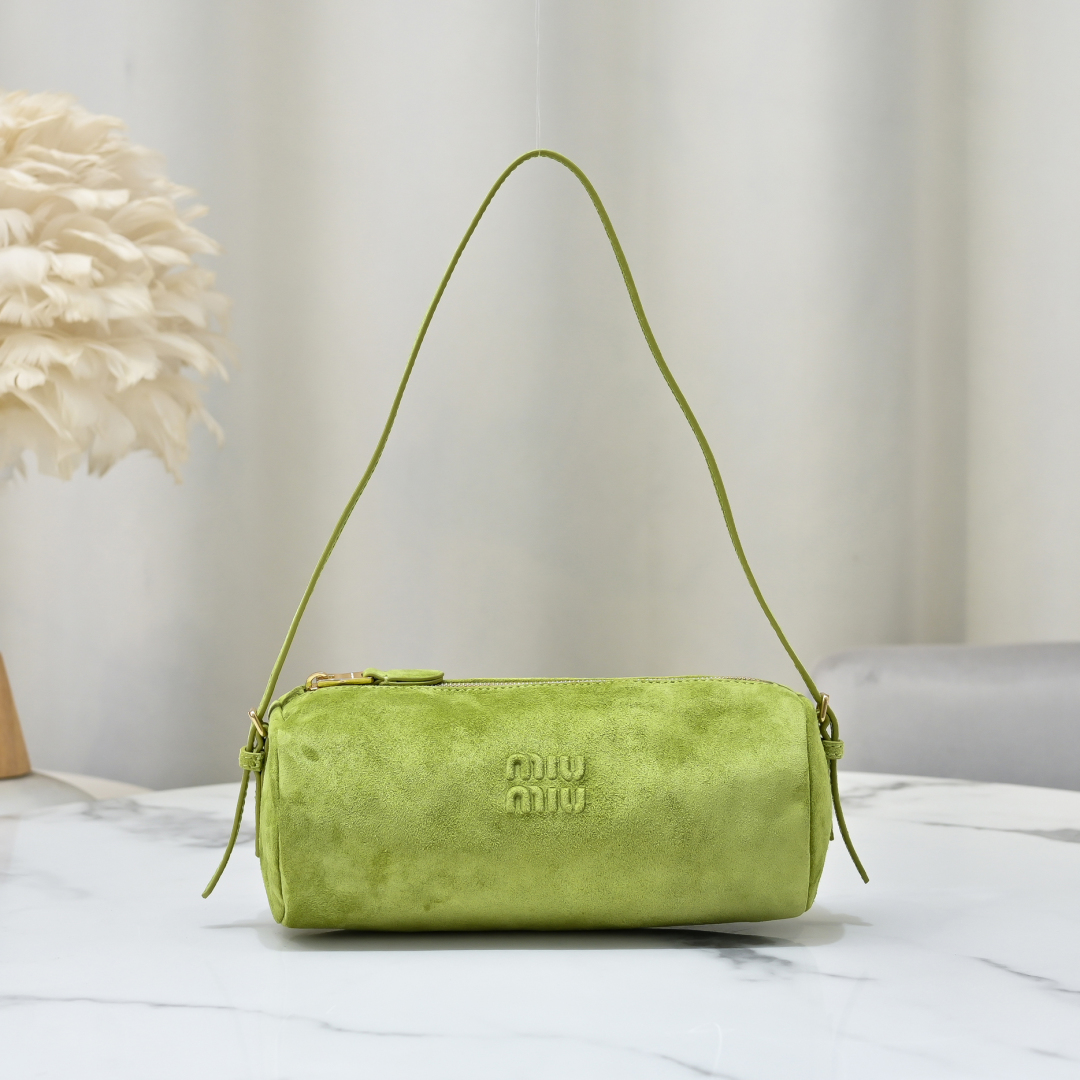 Miu Miu Suede Pouch in green |