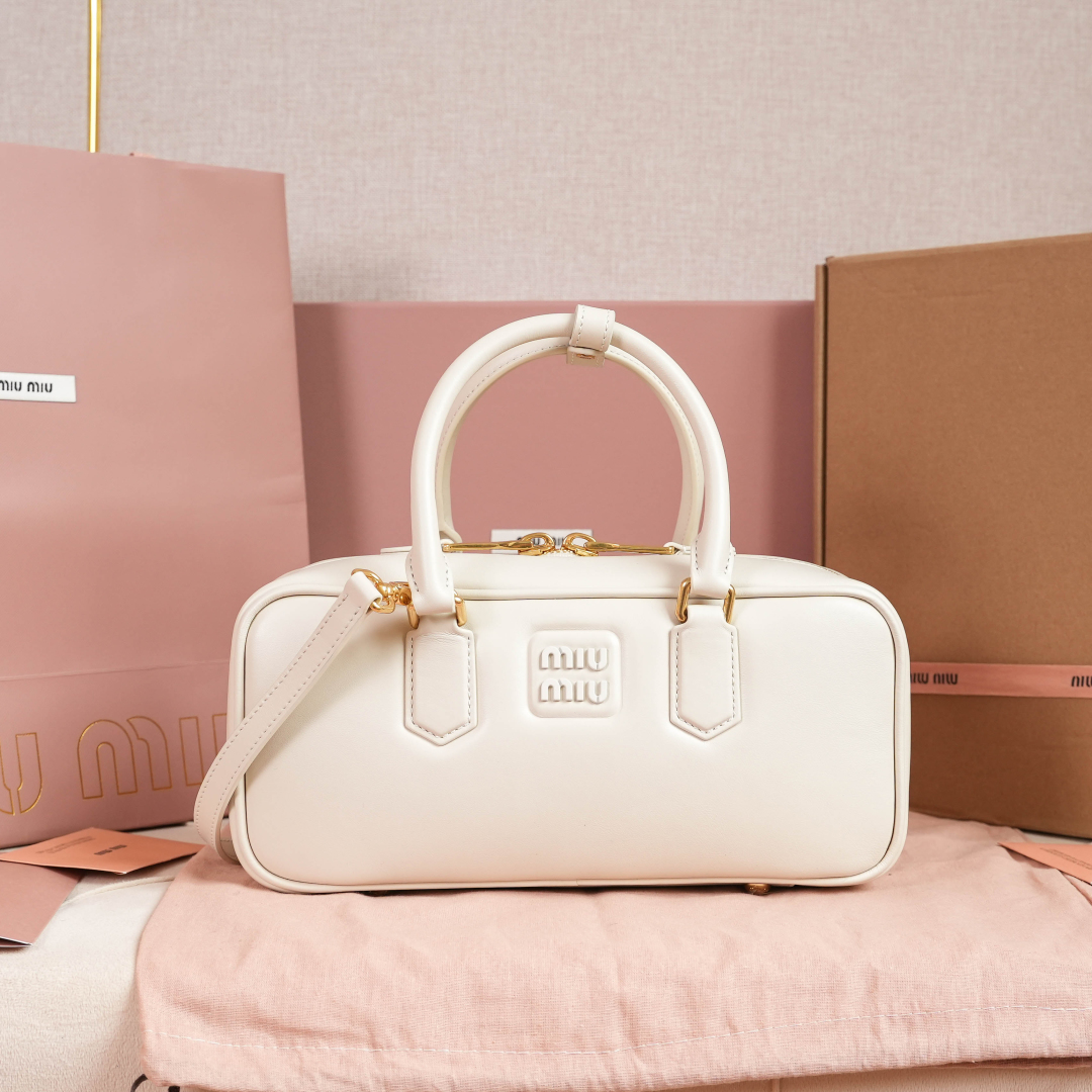 Miu Miu Chalk White Arcadie Leather Bag | Miu Miu