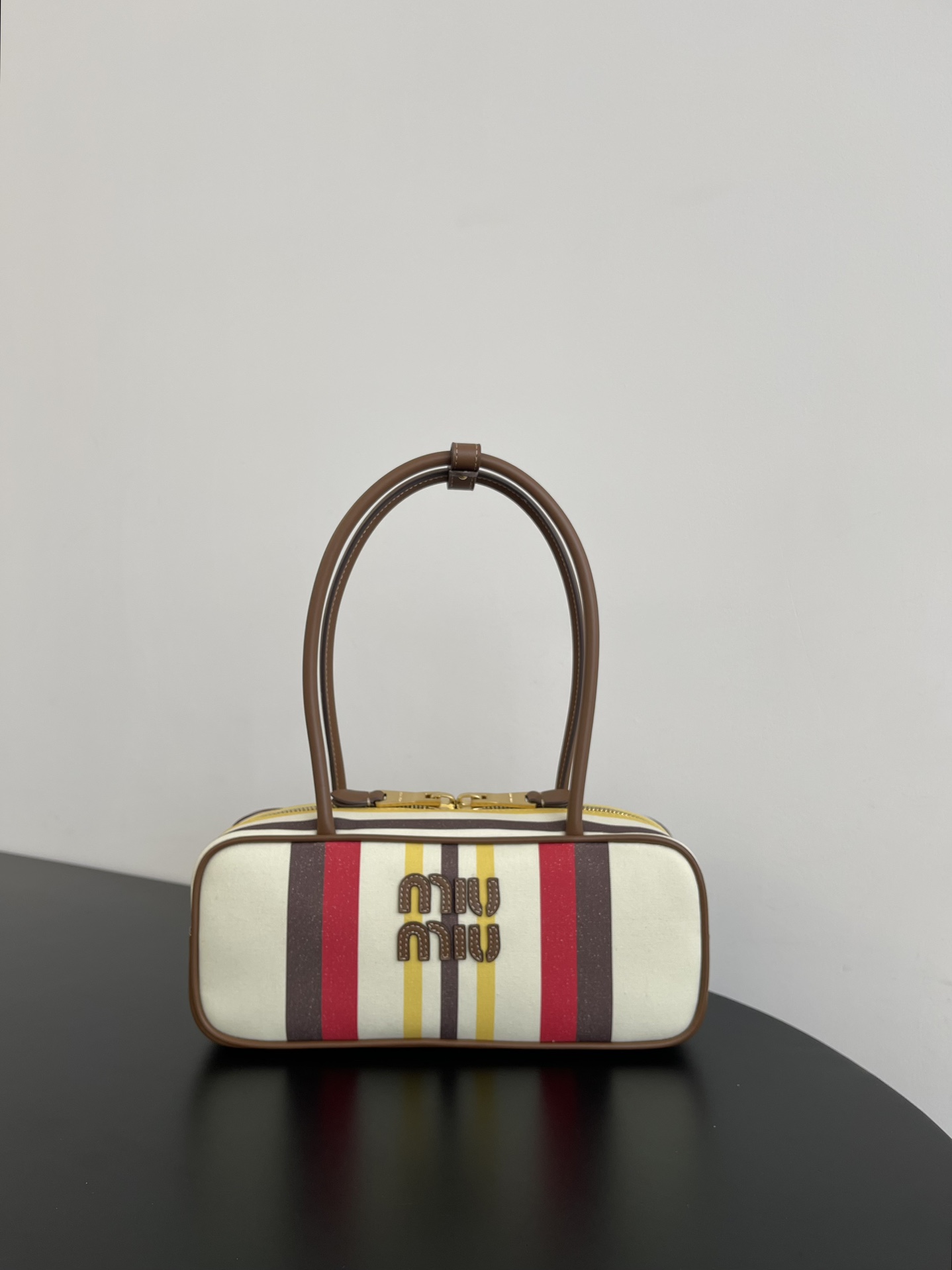 Miu Miu Canvas-Leather Beau BagMiu Miu  00189