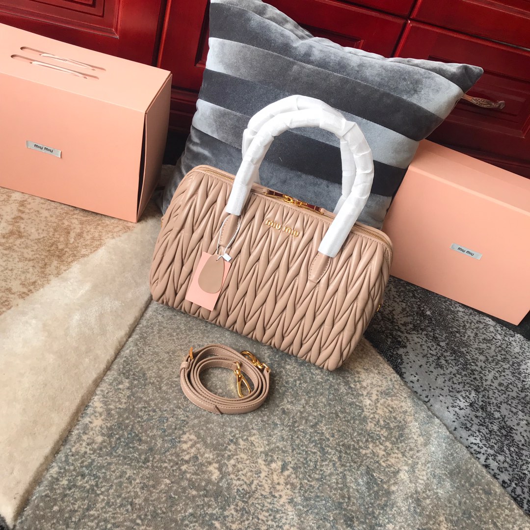 MIU MIU Nappa Matelasse Top Handle Cammeo 1323792