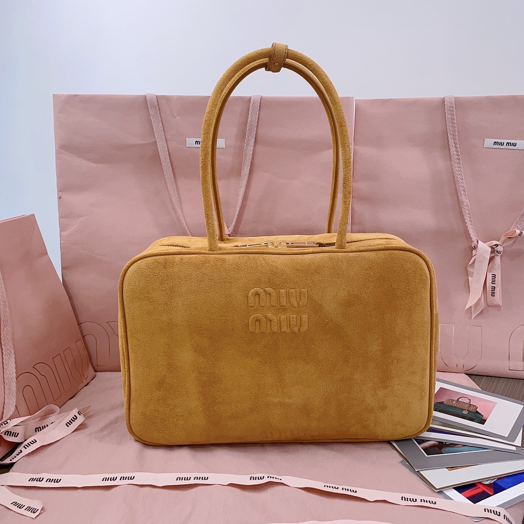 Miu Miu Suede Beau Large – Neutrals Shoulder Bags,