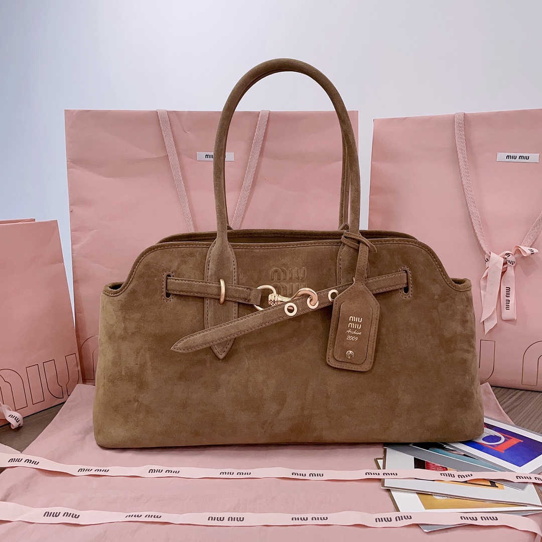 Miu Miu Olive Green Aventure Suede Bag | Miu Mi