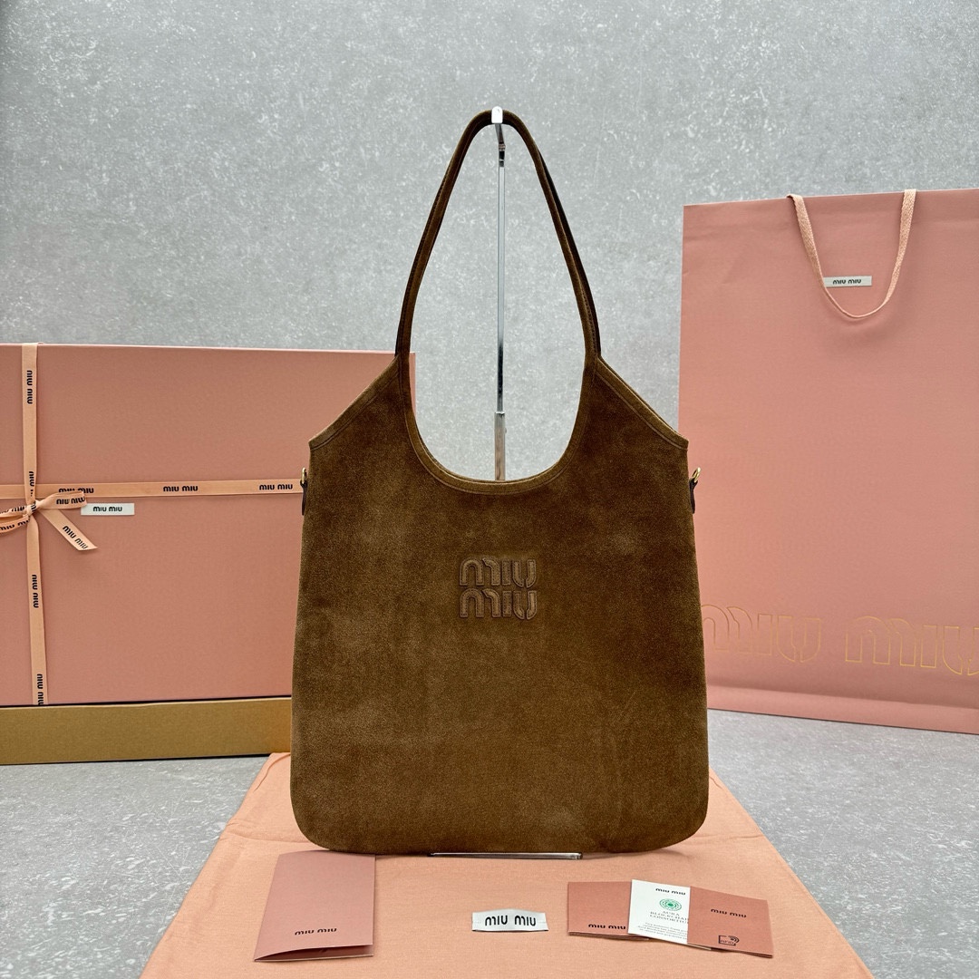 MIU MIU Camoscio Ivy Tote Cacao 1515327
