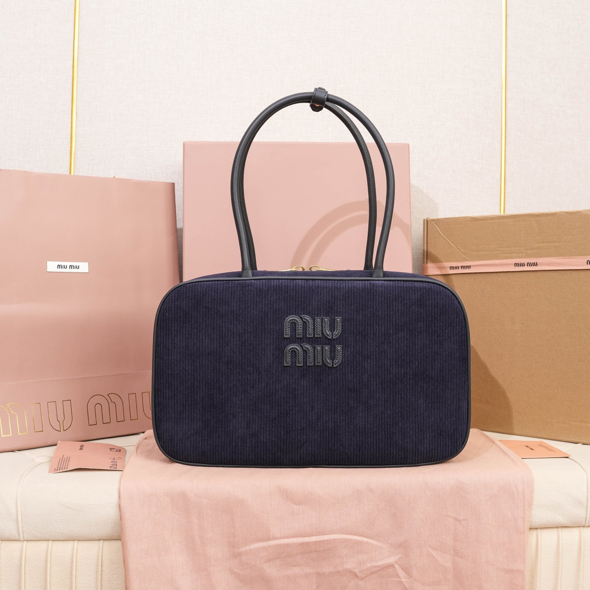 Miu Miu Embellished Shoulder Bag – Black |