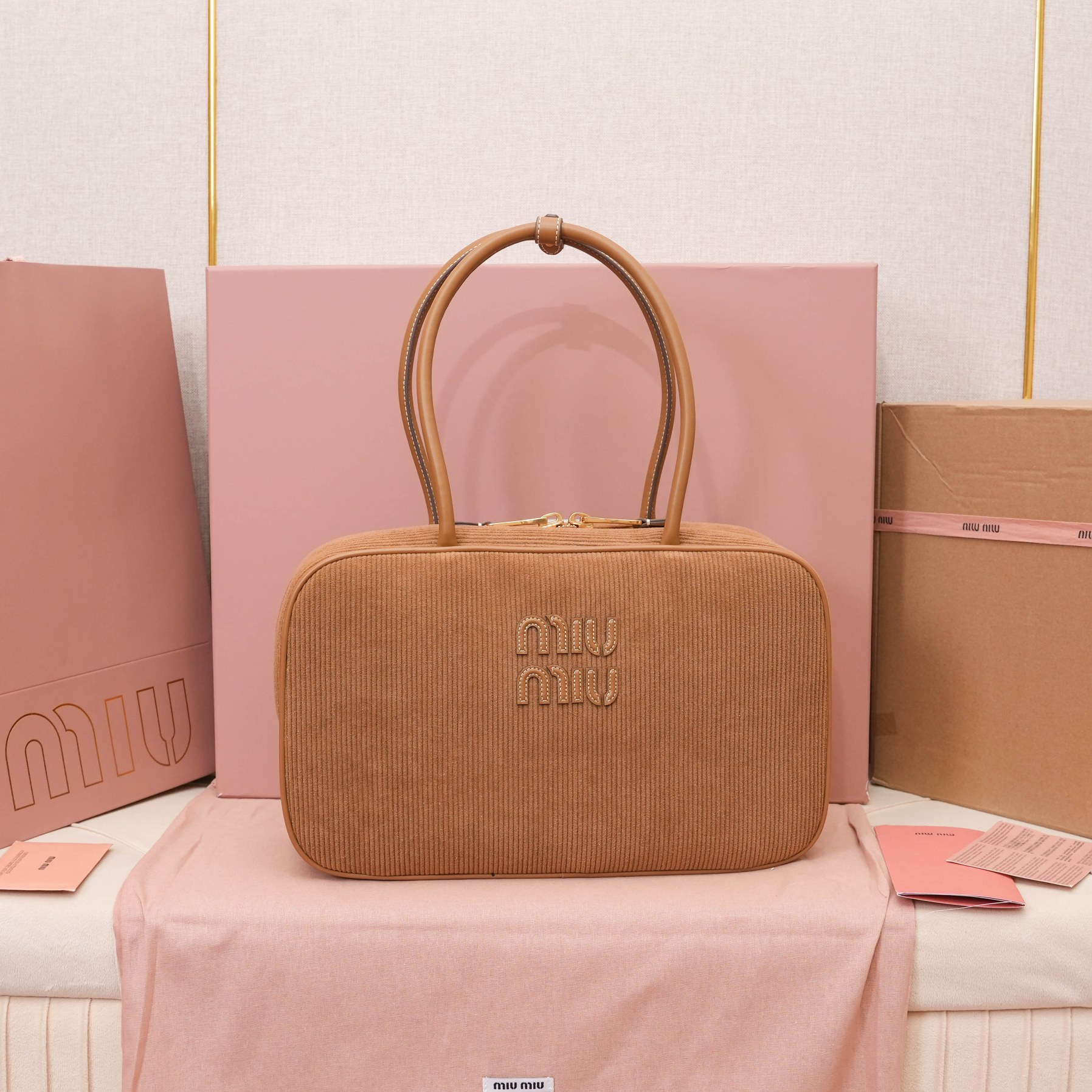 Miu Miu Cognac Beau Leather Top-handle Bag | Miu Miu